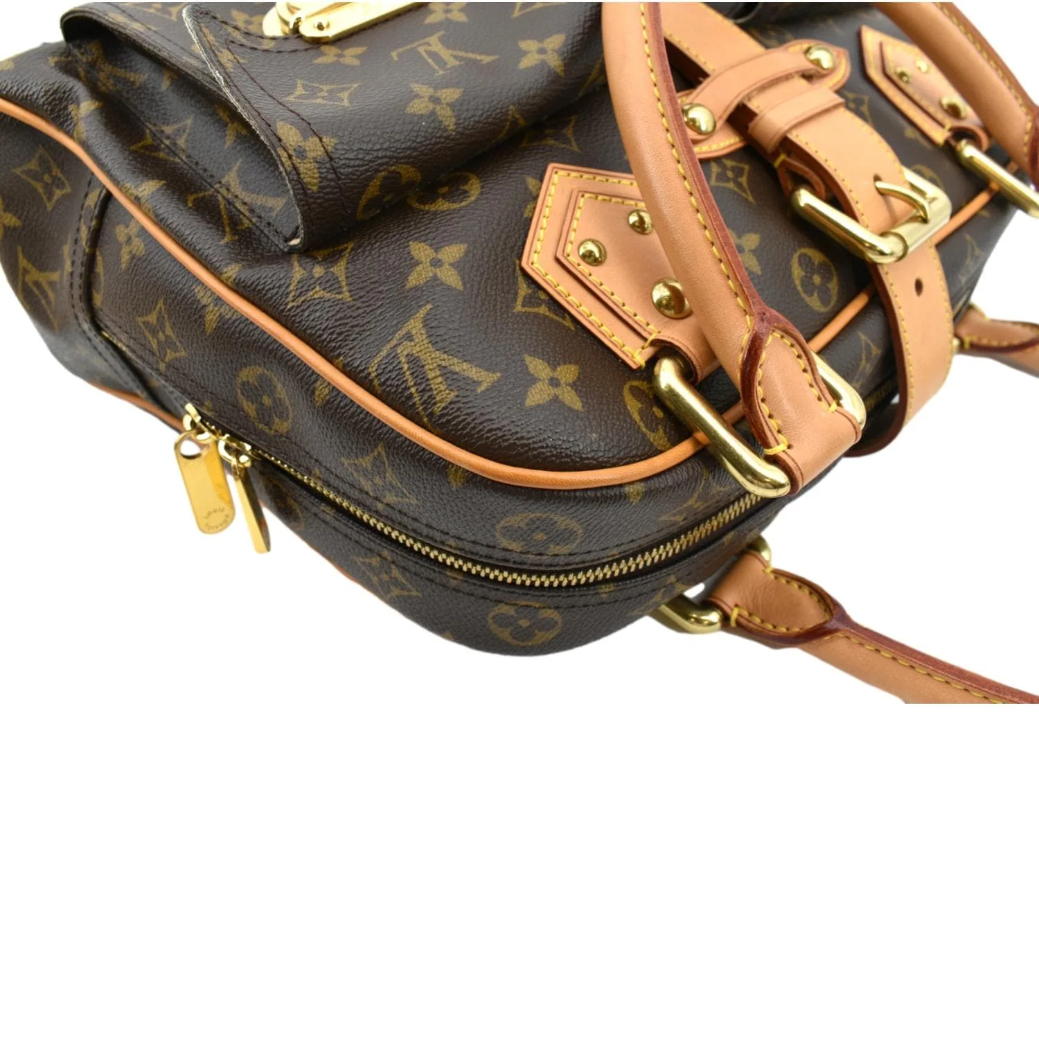 LOUIS VUITTON Manhattan GM Monogram Canvas Satchel Bag Brown - Image 4