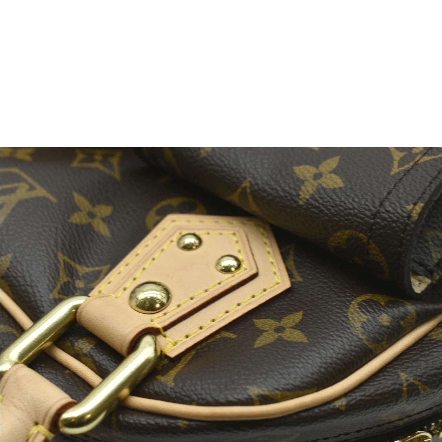 LOUIS VUITTON Manhattan PM Monogram Canvas Satchel Bag Brown - Image 6