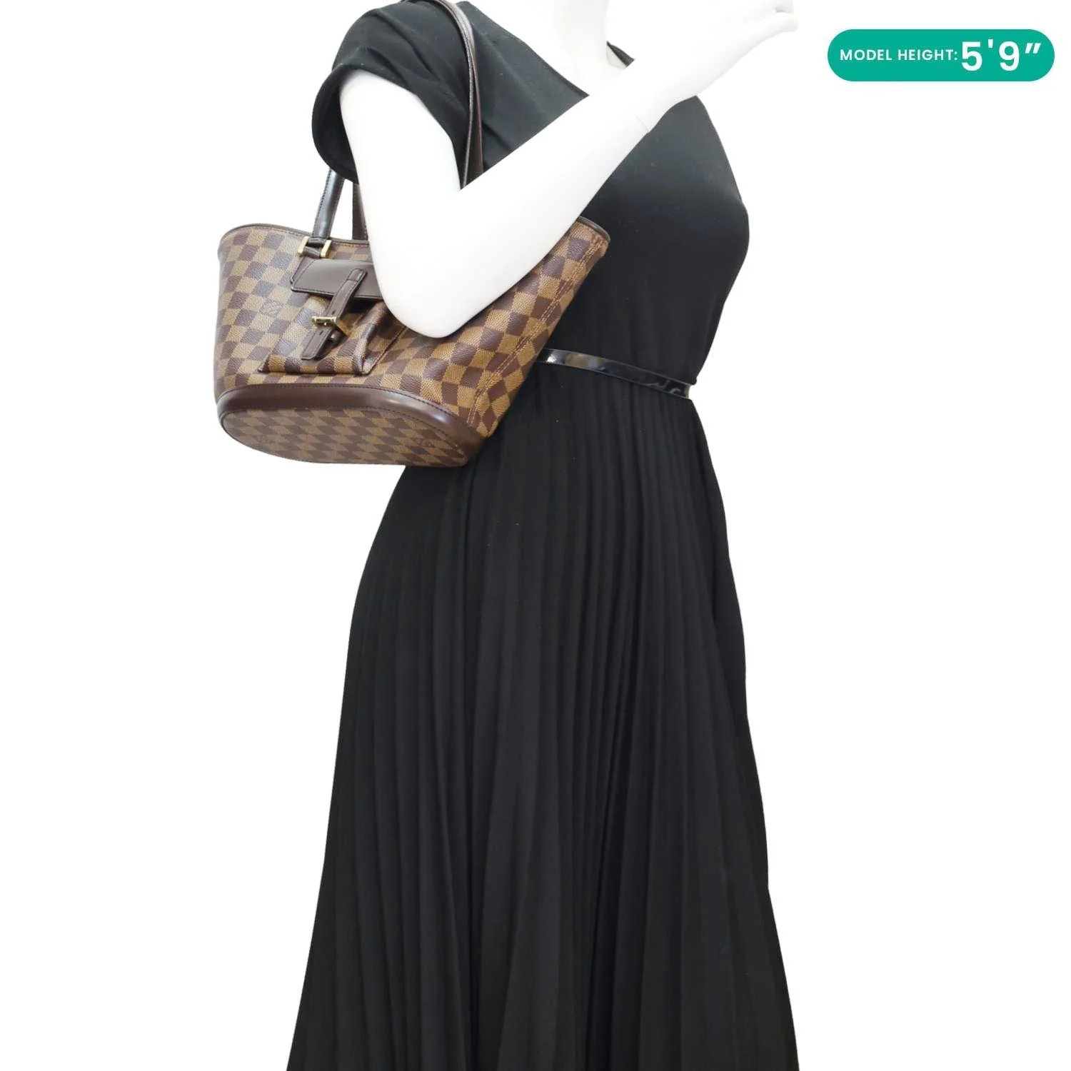 LOUIS VUITTON Manosque PM Damier Ebene Shoulder Bag Brown - Image 2