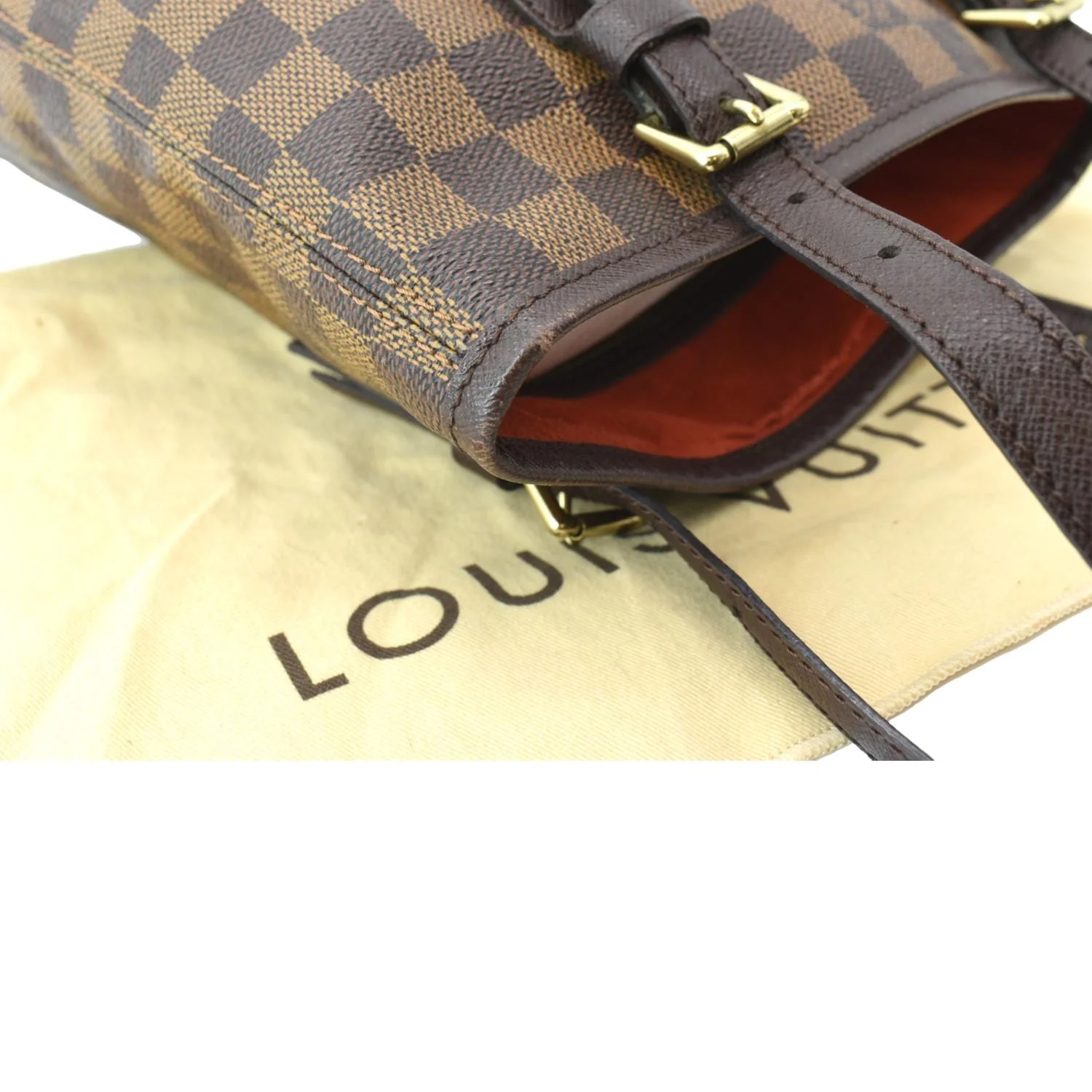 LOUIS VUITTON Marais Bucket Damier Ebene Shoulder Bag Brown - Image 6
