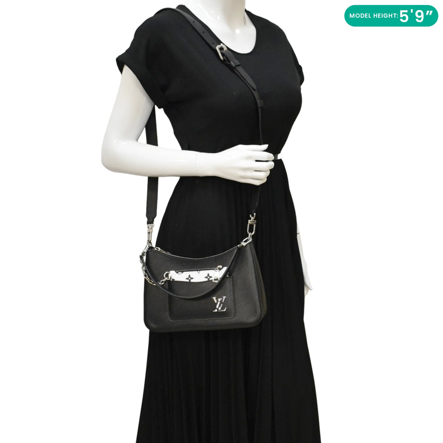LOUIS VUITTON Marelle Epi Leather Shoulder Bag Black - Image 2