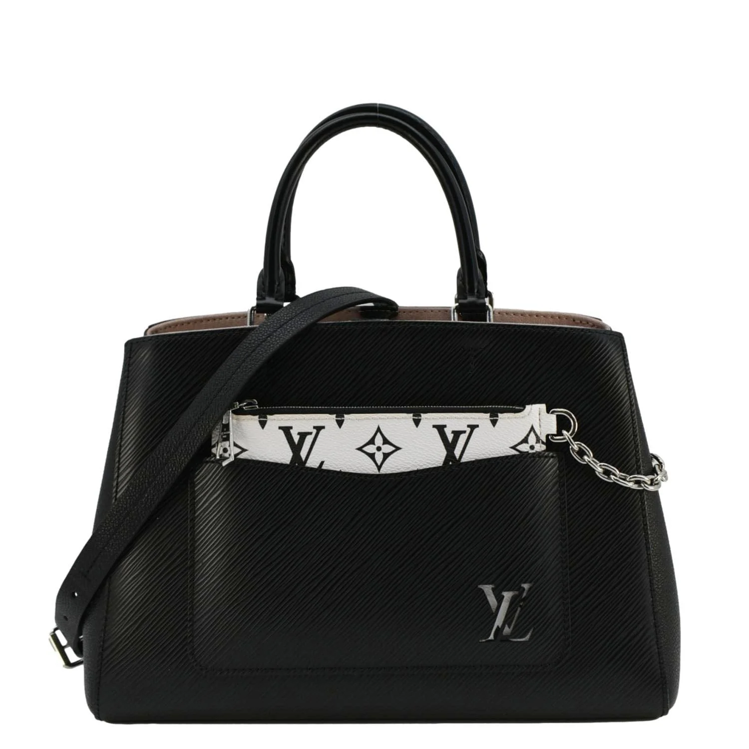 LOUIS VUITTON Marelle MM Epi Leather Tote Shoulder Bag Black