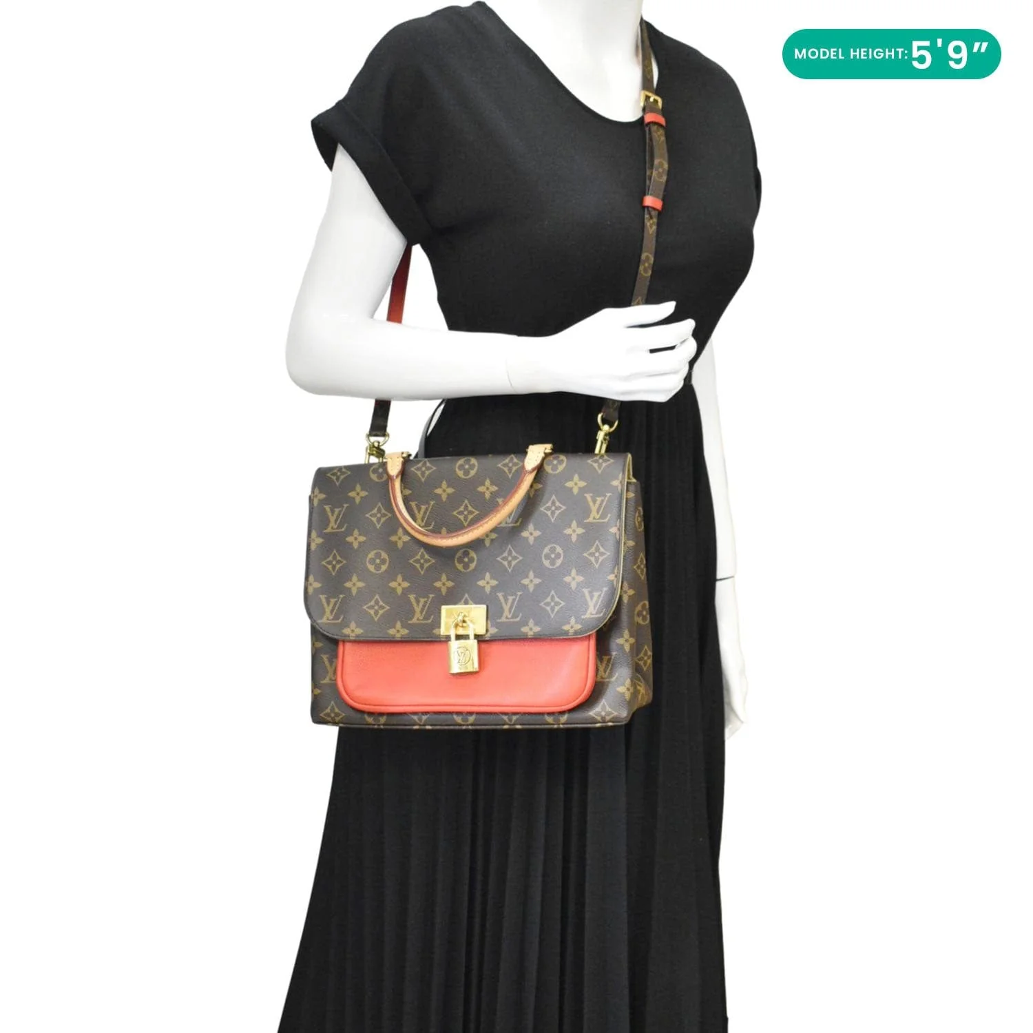 LOUIS VUITTON Marignan Monogram Canvas Shoulder Bag Coquelicot - Image 2