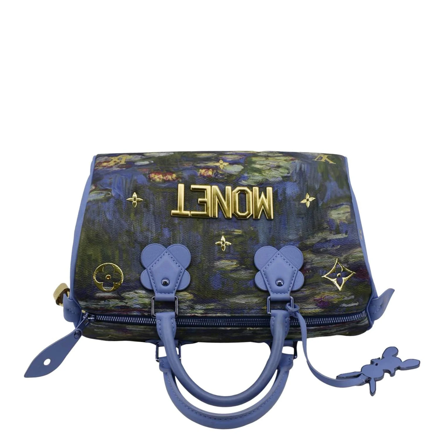 LOUIS VUITTON Masters Monet Speedy 30 Coated Canvas Satchel Bag Blue - Image 6