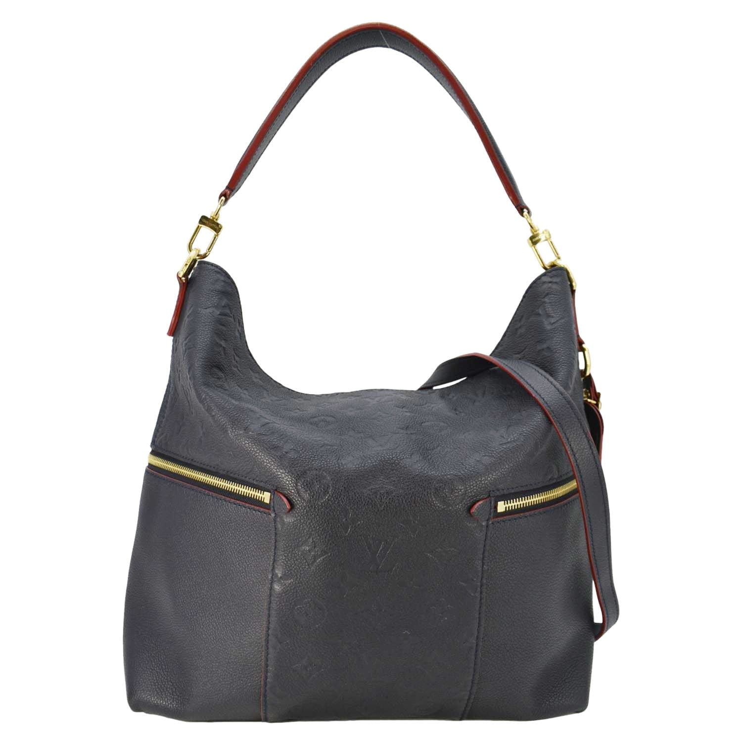 LOUIS VUITTON Melie Empreinte Leather Hobo Shoulder Bag Navy Blue - Image 3