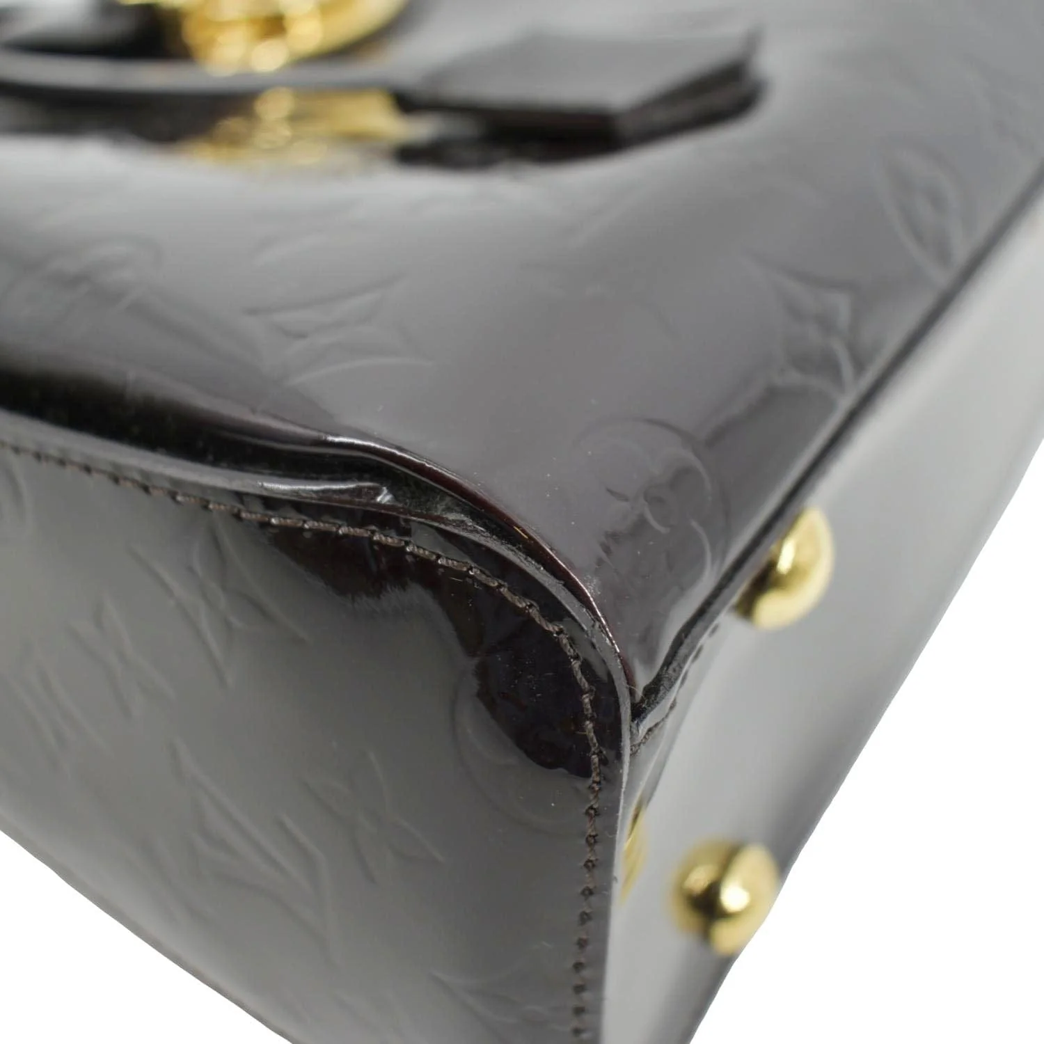 LOUIS VUITTON Melrose Avenue Monogram Vernis Leather Satchel Bag Amarante - Image 7