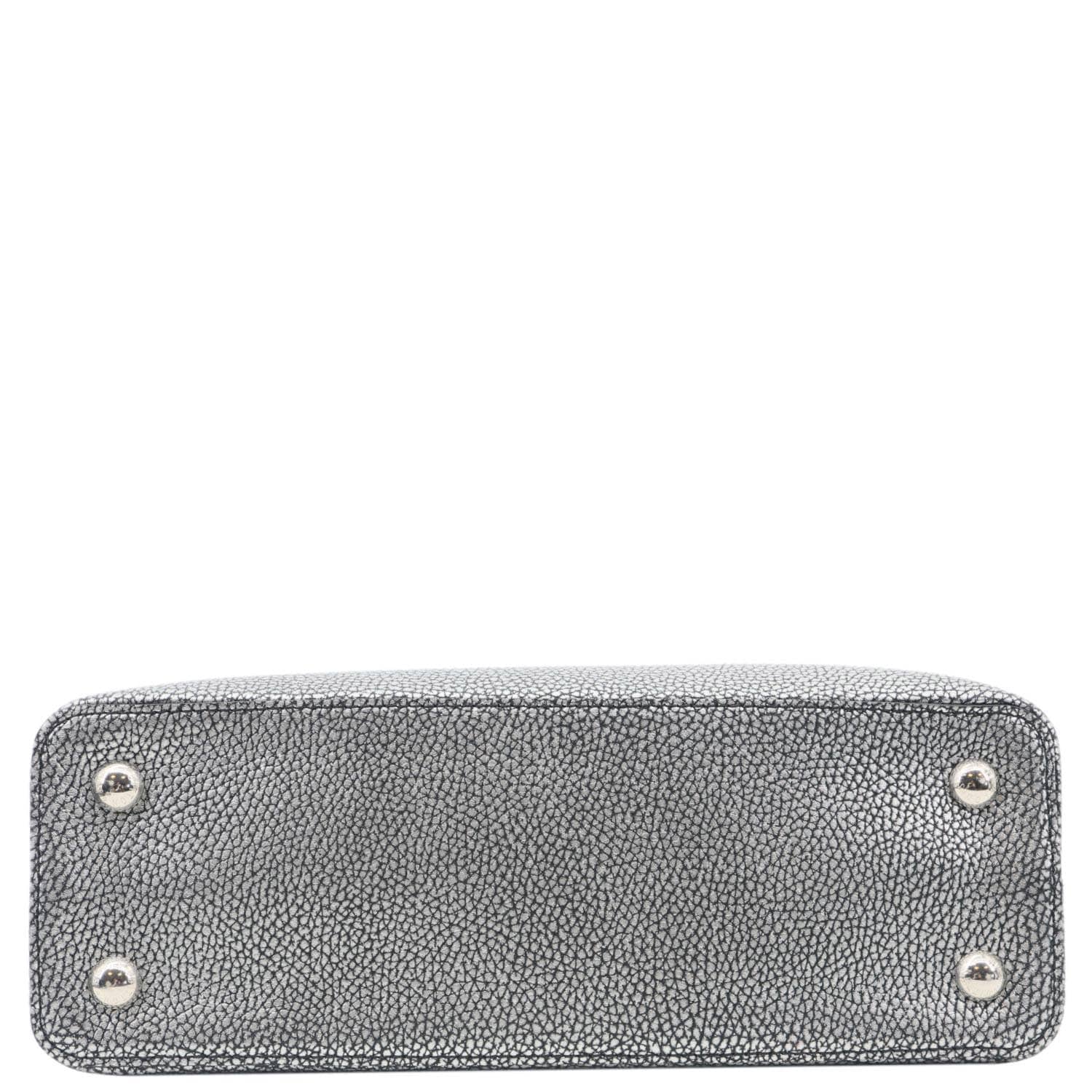 LOUIS VUITTON Capucines PM Chrome Taurillon Metallic Leather Crossbody Bag Silver - Image 9