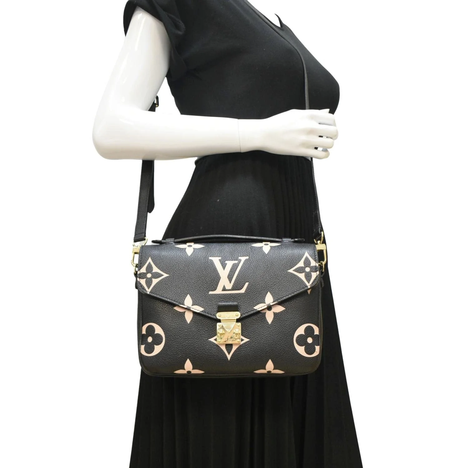LOUIS VUITTON Metis Pochette Bicolor Empreinte Leather Crossbody Bag Black - Image 2