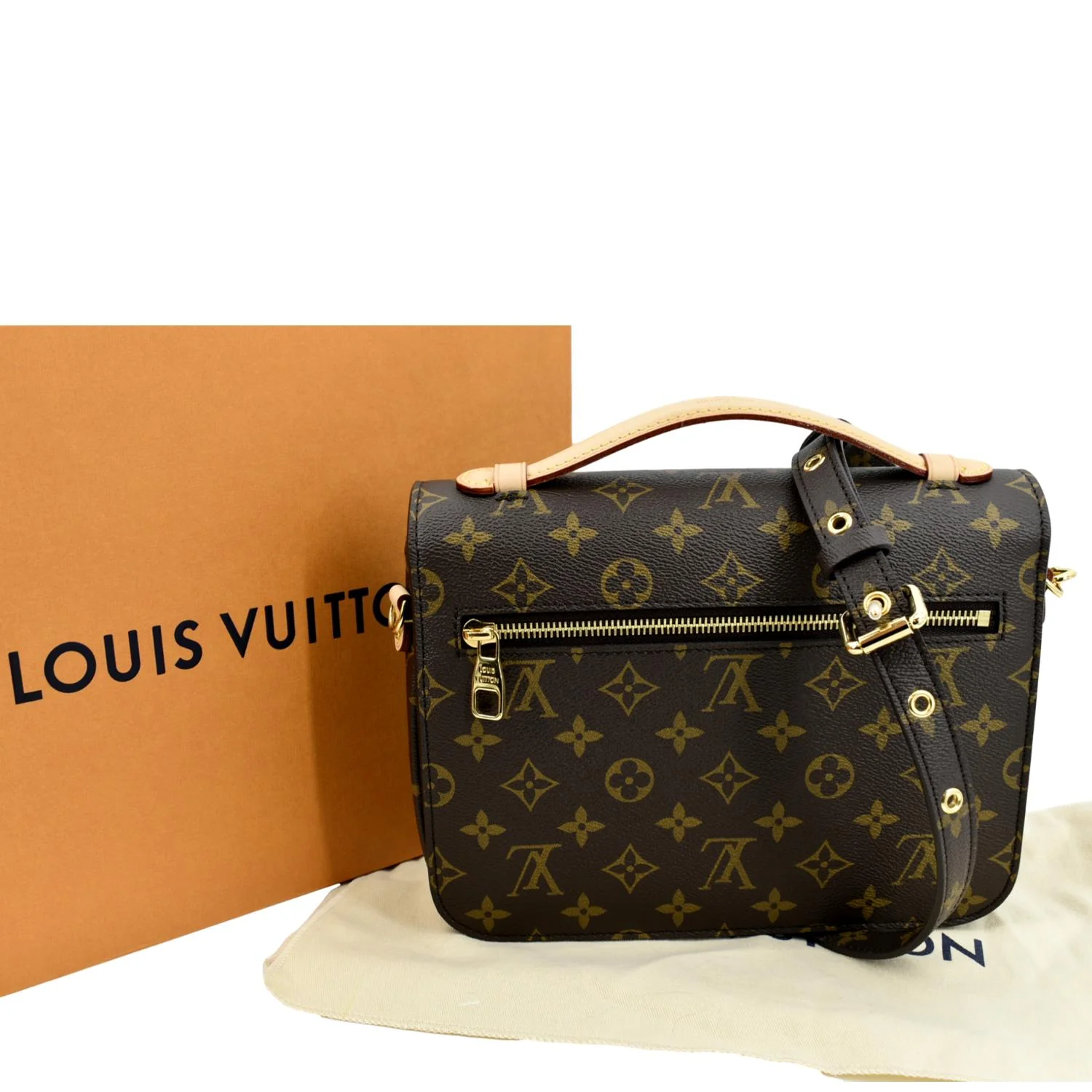 LOUIS VUITTON Metis Pochette Monogram Canvas Crossbody Bag Brown - Image 3