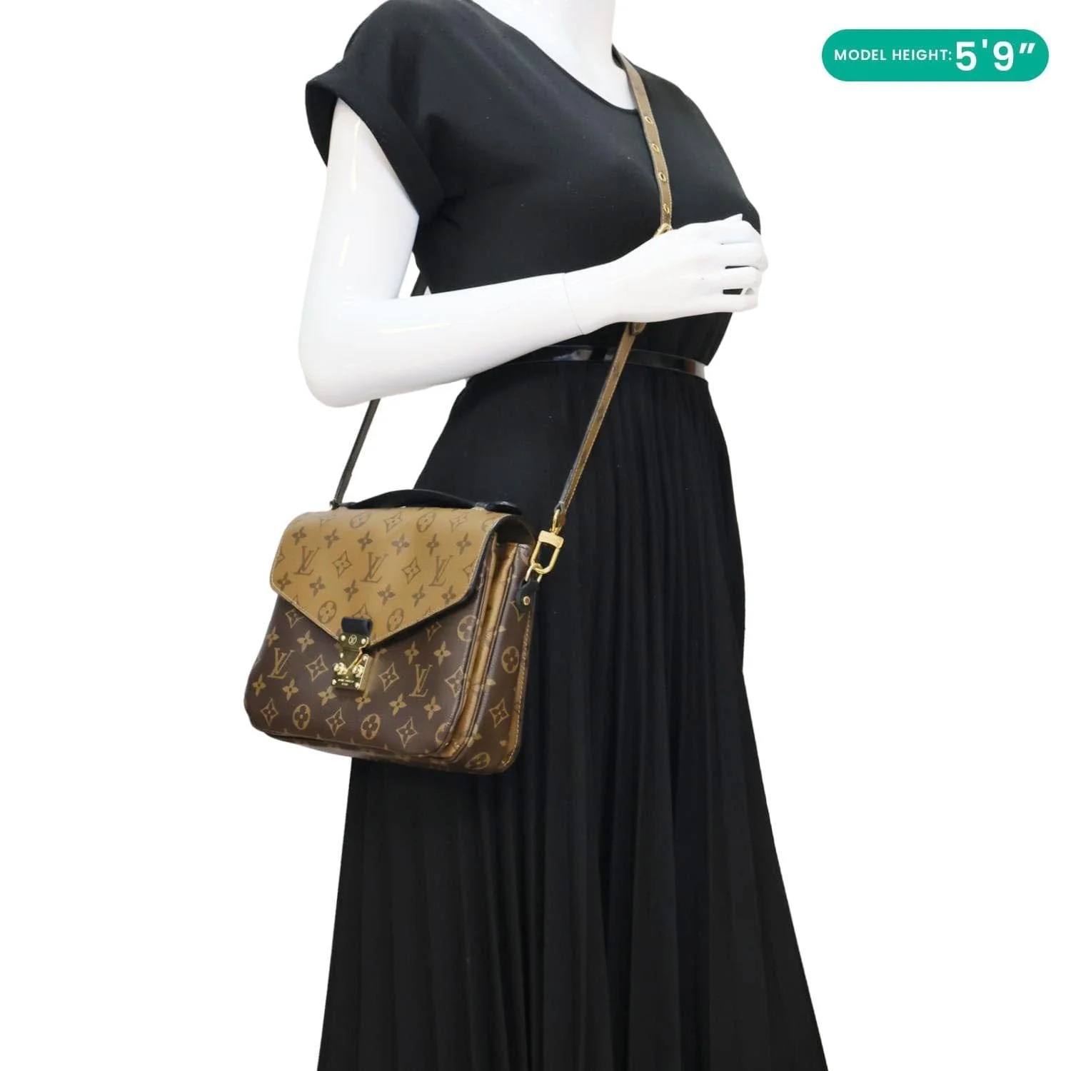 LOUIS VUITTON Metis Pochette Reverse Monogram Canvas Crossbody Bag Brown - Image 2