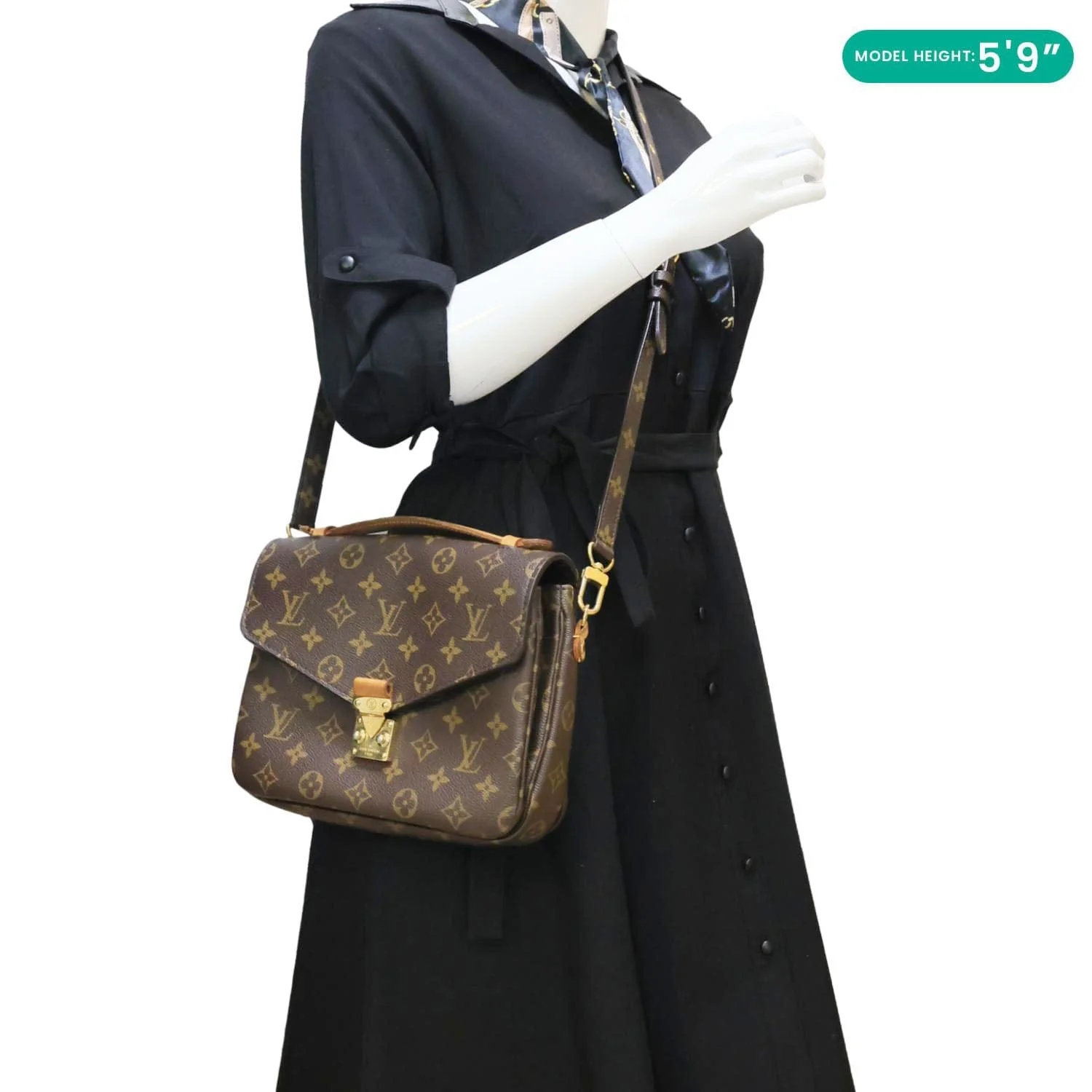LOUIS VUITTON Metis Pochette Monogram Canvas Crossbody Bag Brown - Image 2