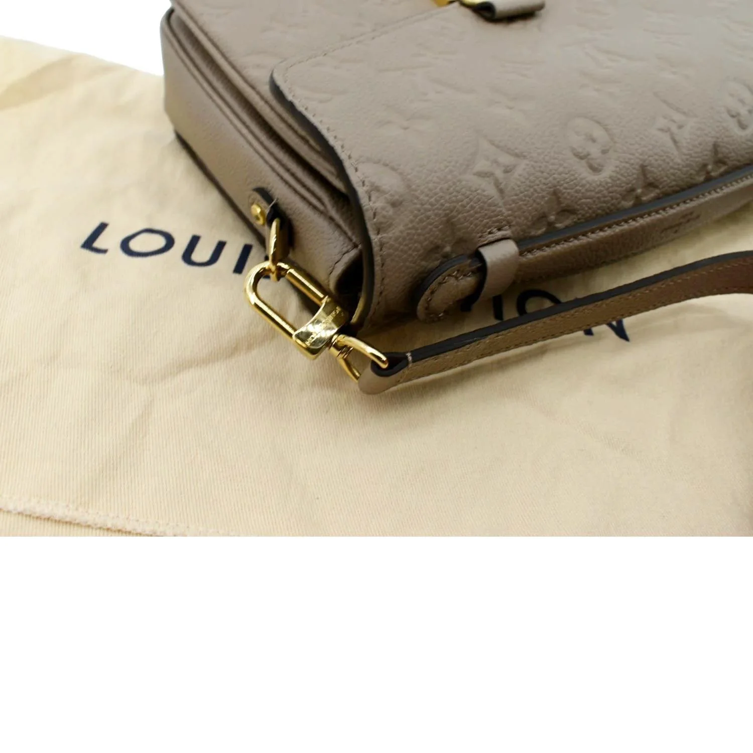LOUIS VUITTON Metis Pochette Empreinte Leather Crossbody Bag Tourterelle - Image 6