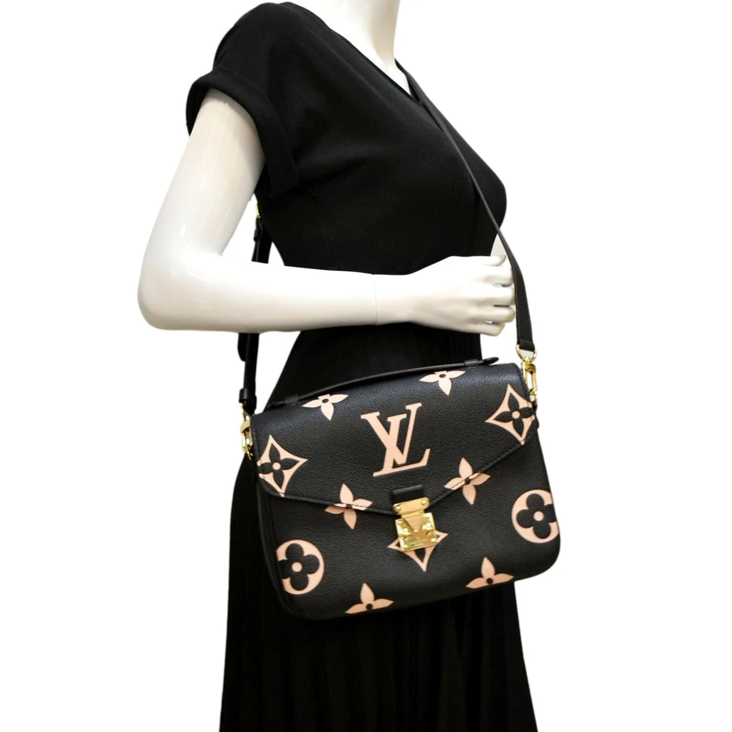 LOUIS VUITTON Metis Pochette Bicolor Empreinte Leather Crossbody Bag Black - Image 2
