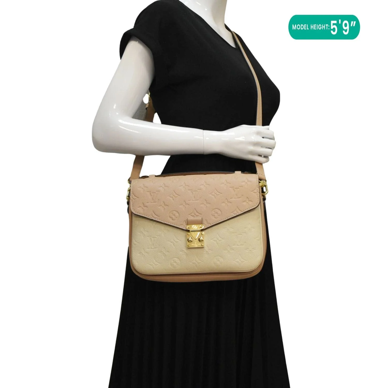LOUIS VUITTON Metis Pochette Empreinte Leather Crossbody Bag Light Pink - Image 2
