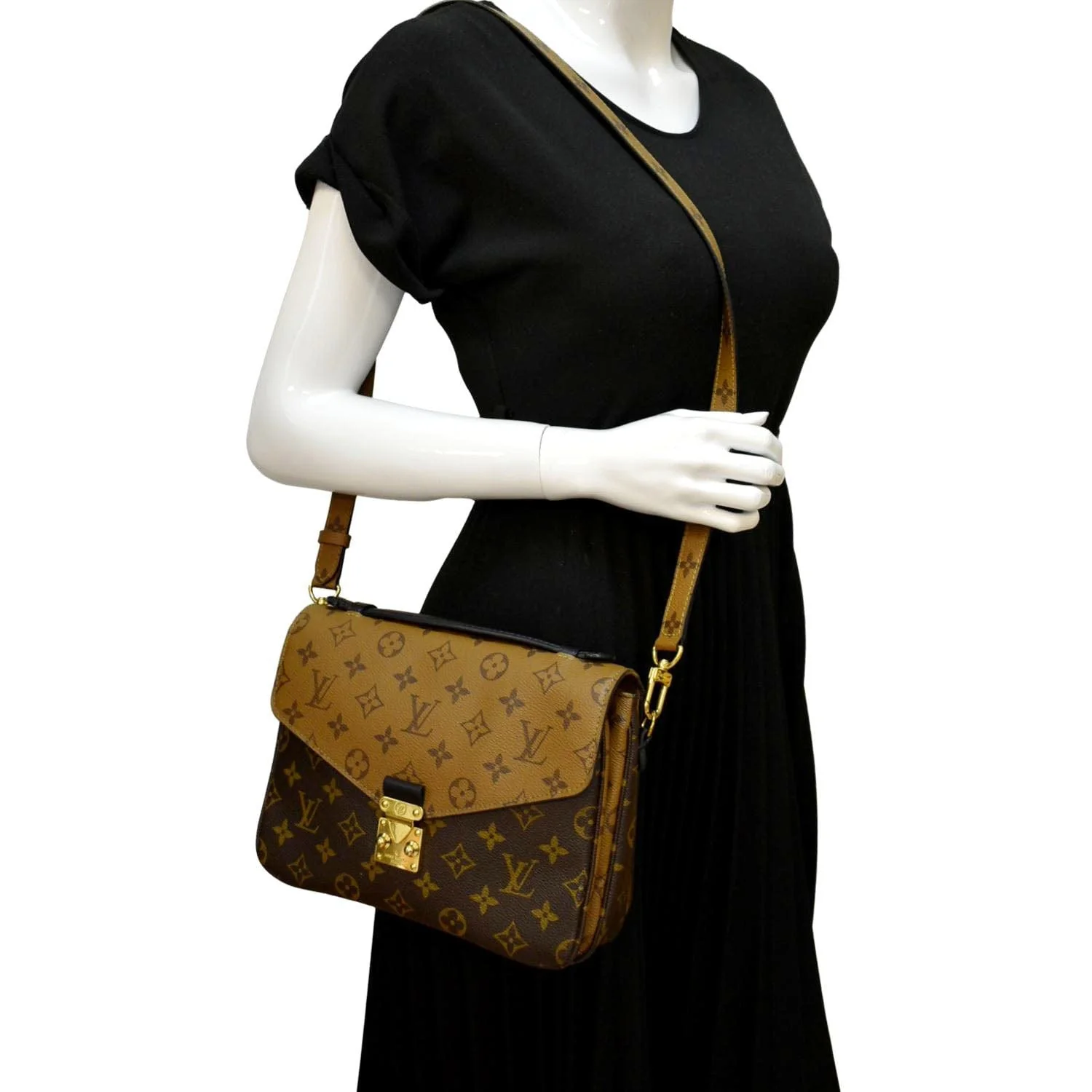 LOUIS VUITTON Metis Pochette Reverse Monogram Canvas Crossbody Bag Brown - Image 2