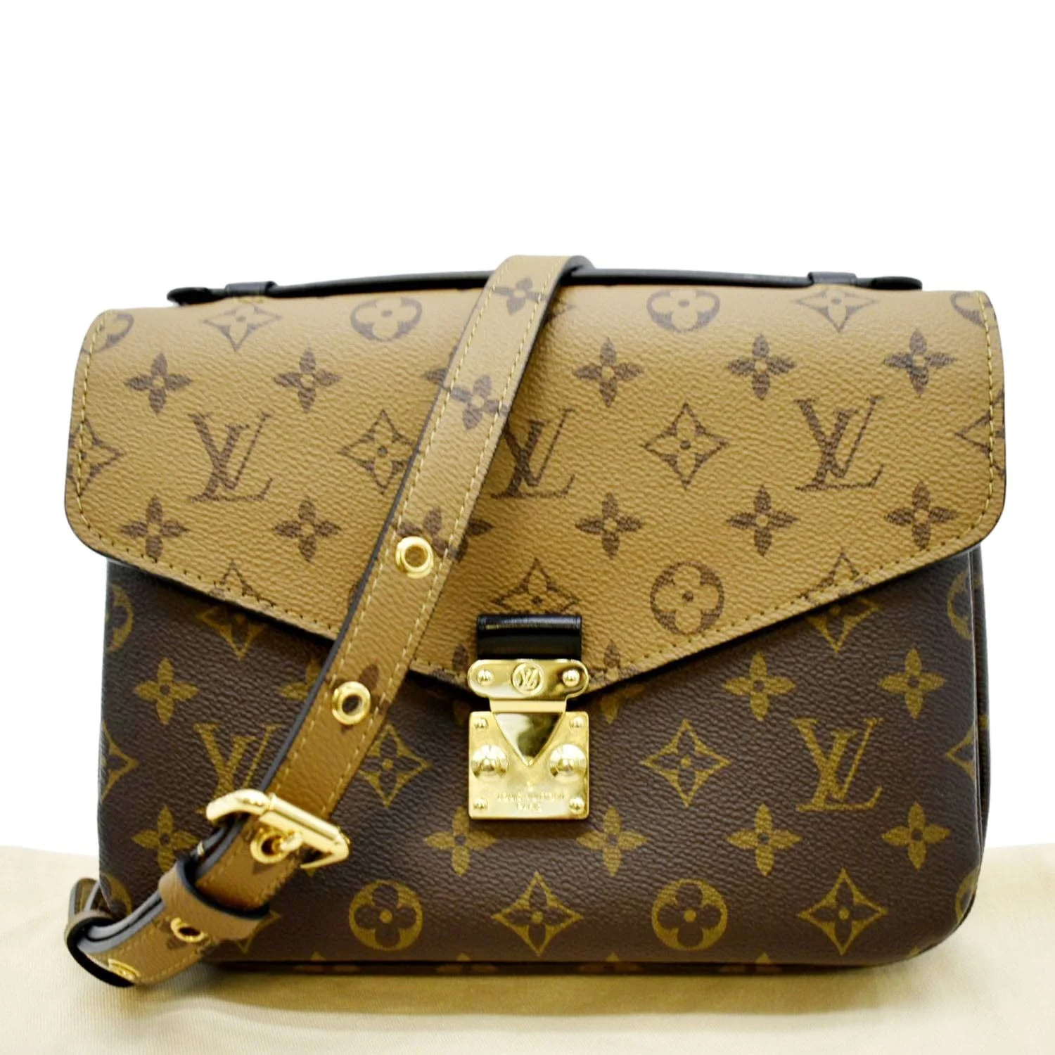 LOUIS VUITTON Metis Pochette Reverse Monogram Canvas Crossbody Bag Brown - Image 3