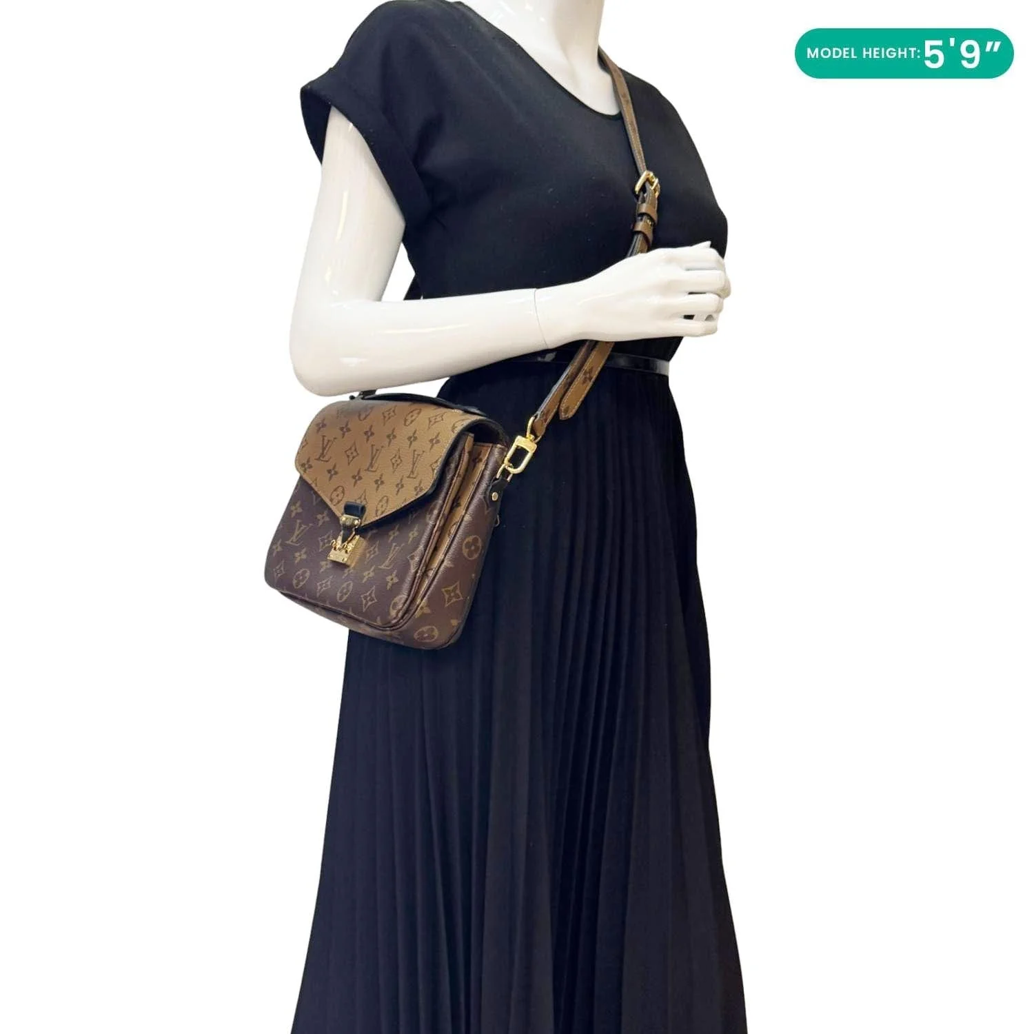 LOUIS VUITTON Metis Pochette Reverse Monogram Canvas Crossbody Bag Brown - Image 2