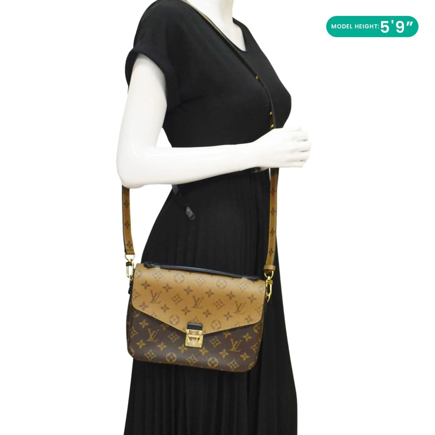 LOUIS VUITTON Metis Pochette Reverse Monogram Canvas Crossbody Bag Brown - Image 2