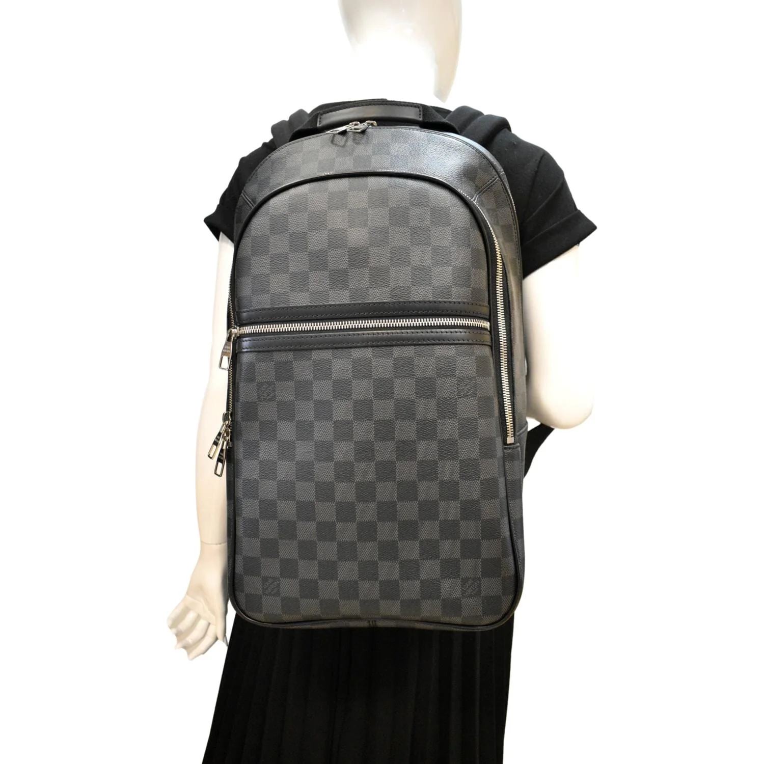 LOUIS VUITTON Michael Damier Graphite Canvas Backpack Bag Black - Image 2