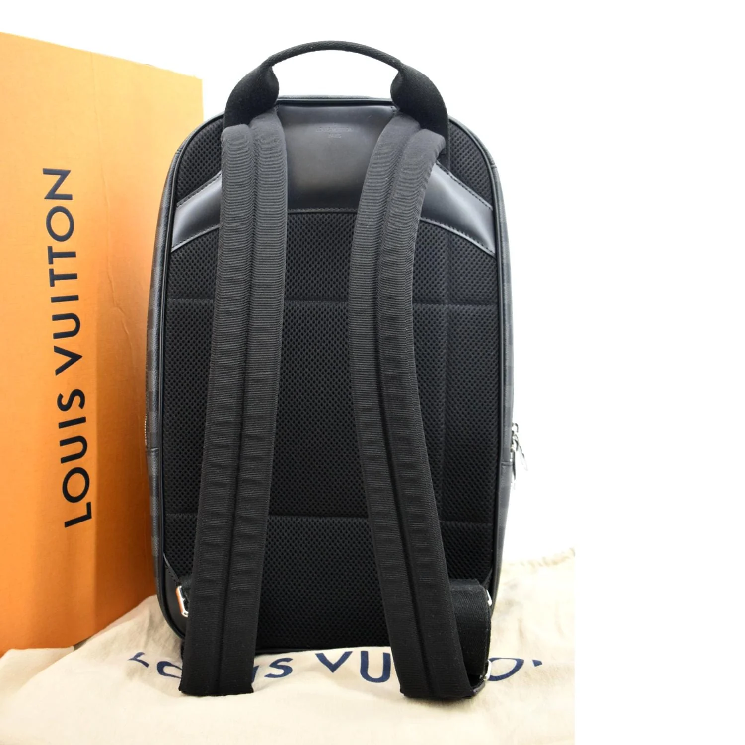 LOUIS VUITTON Michael Damier Graphite Canvas Backpack Bag Black - Image 3
