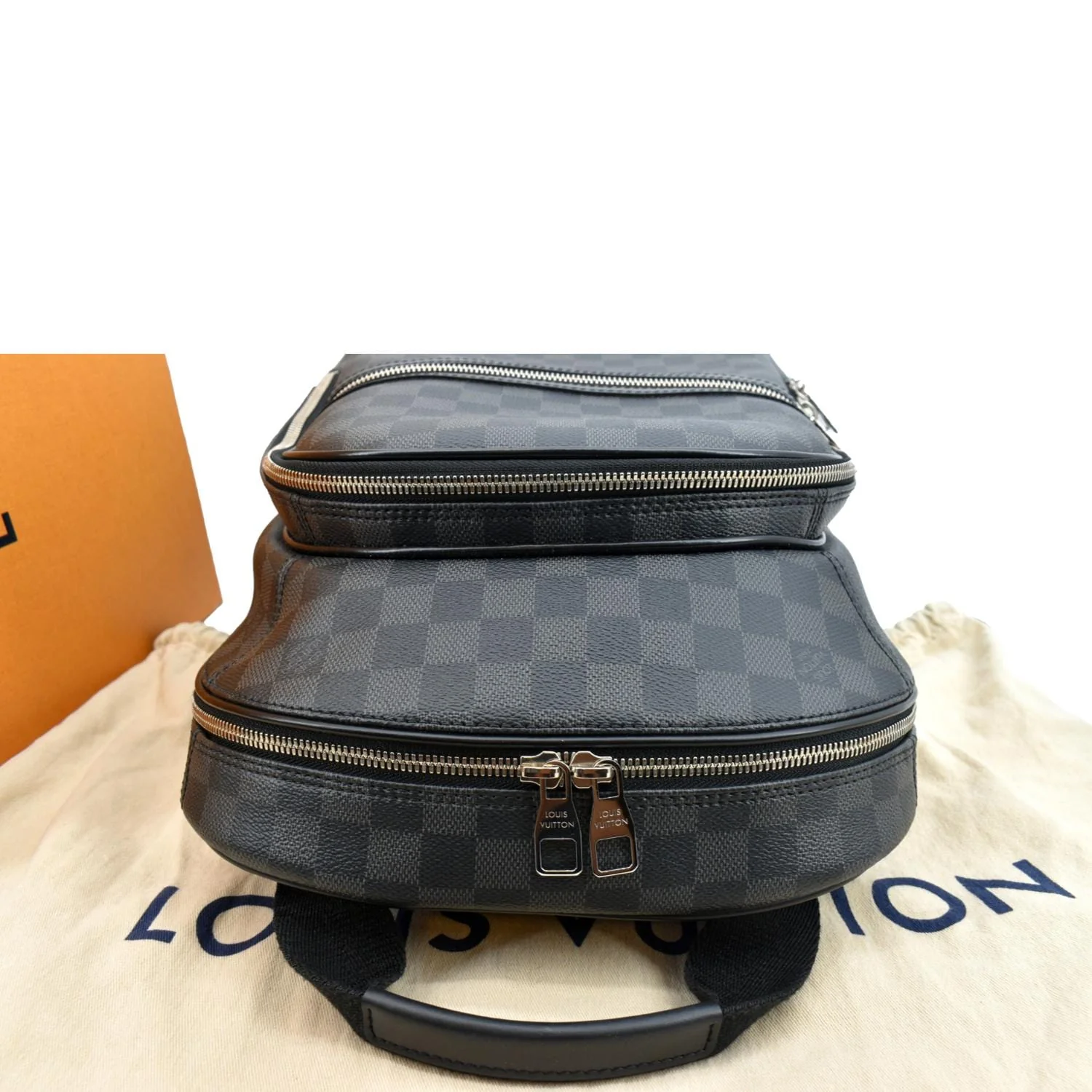 LOUIS VUITTON Michael Damier Graphite Canvas Backpack Bag Black - Image 4