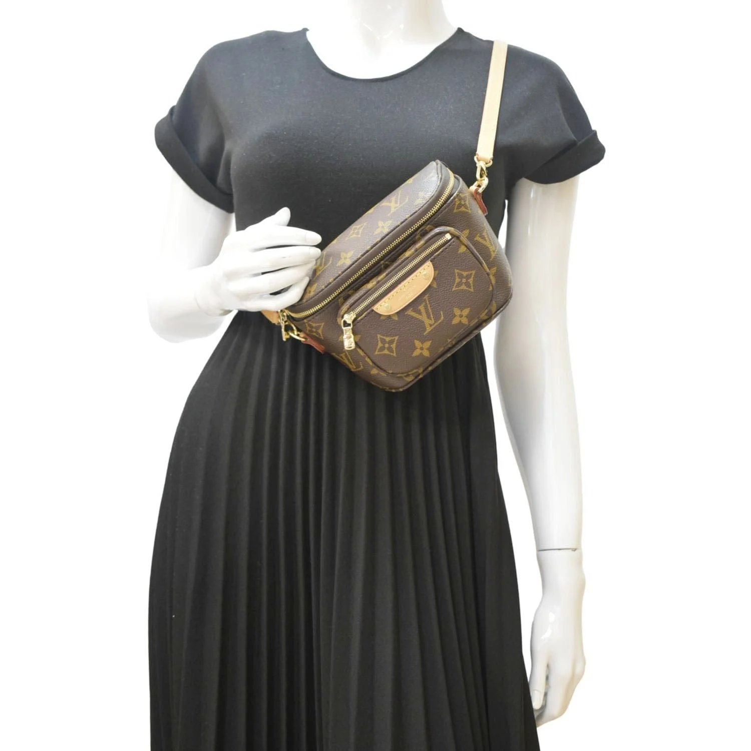 LOUIS VUITTON Mini Monogram Canvas Bumbag Brown - Image 2