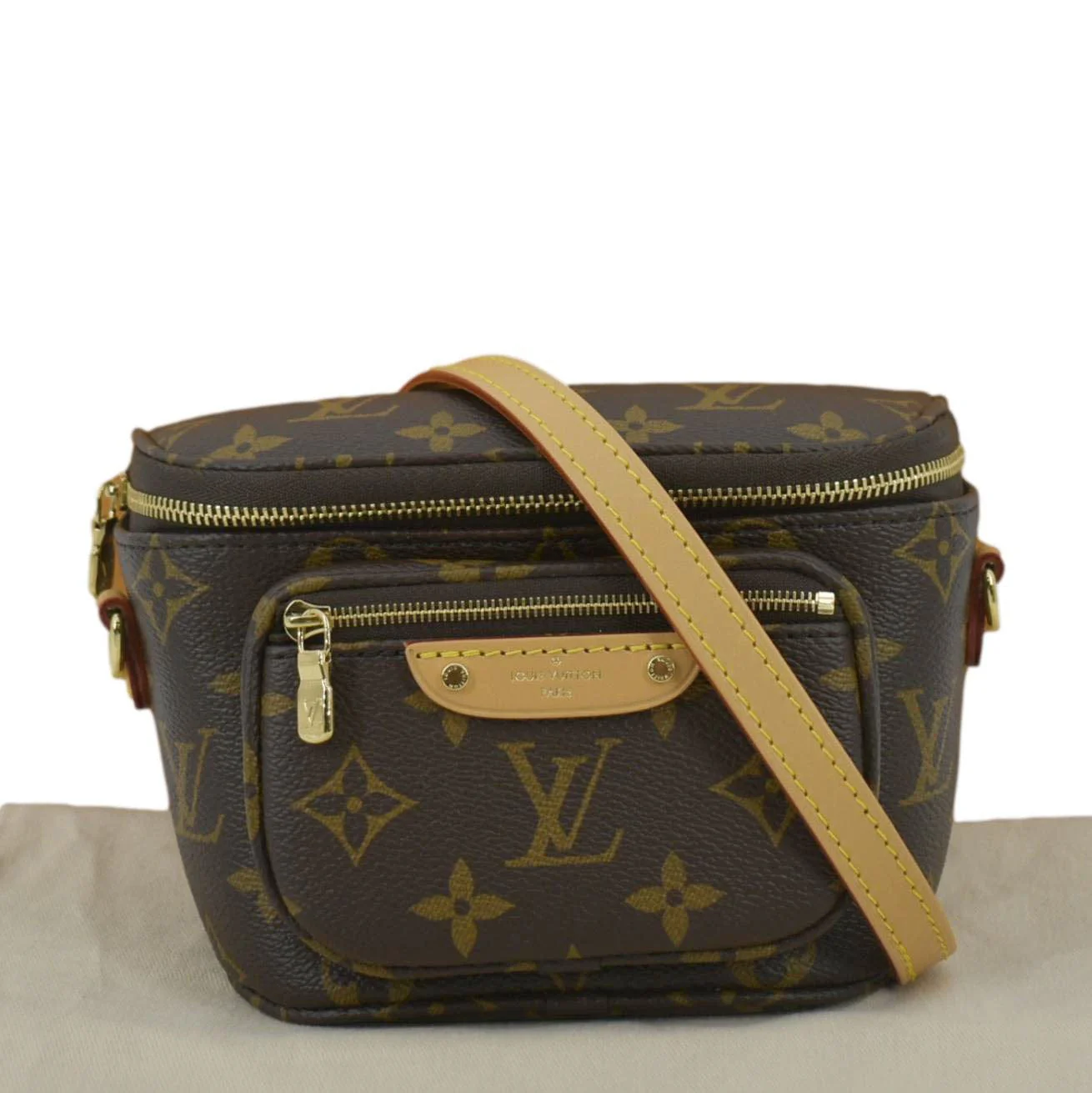 LOUIS VUITTON Mini Monogram Canvas Bumbag Brown - Image 3