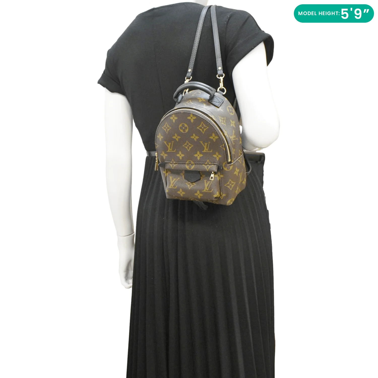 LOUIS VUITTON Palm Springs Mini Monogram Canvas Backpack Brown - Image 2