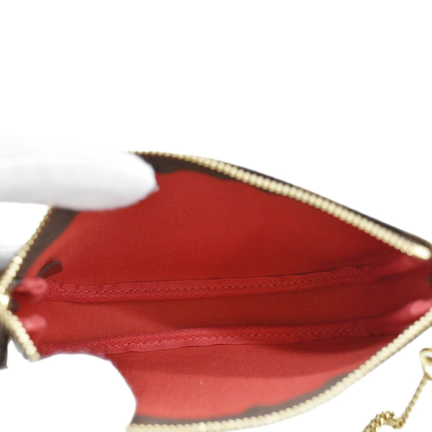 LOUIS VUITTON Mini Pochette Damier Ebene Accessoires Pouch Brown - Image 12