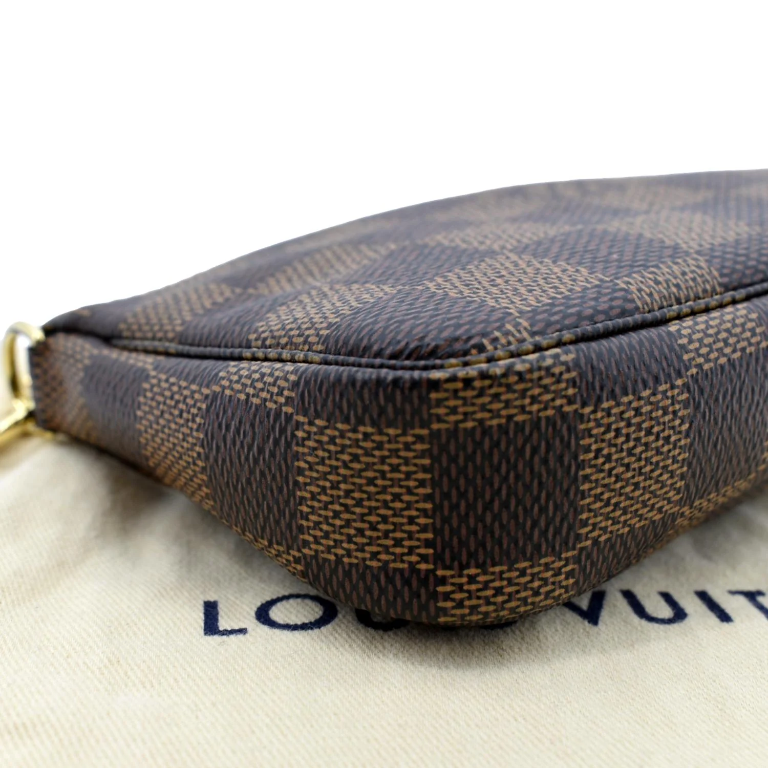 LOUIS VUITTON Mini Pochette Damier Ebene Accessoires Pouch Brown - Image 8