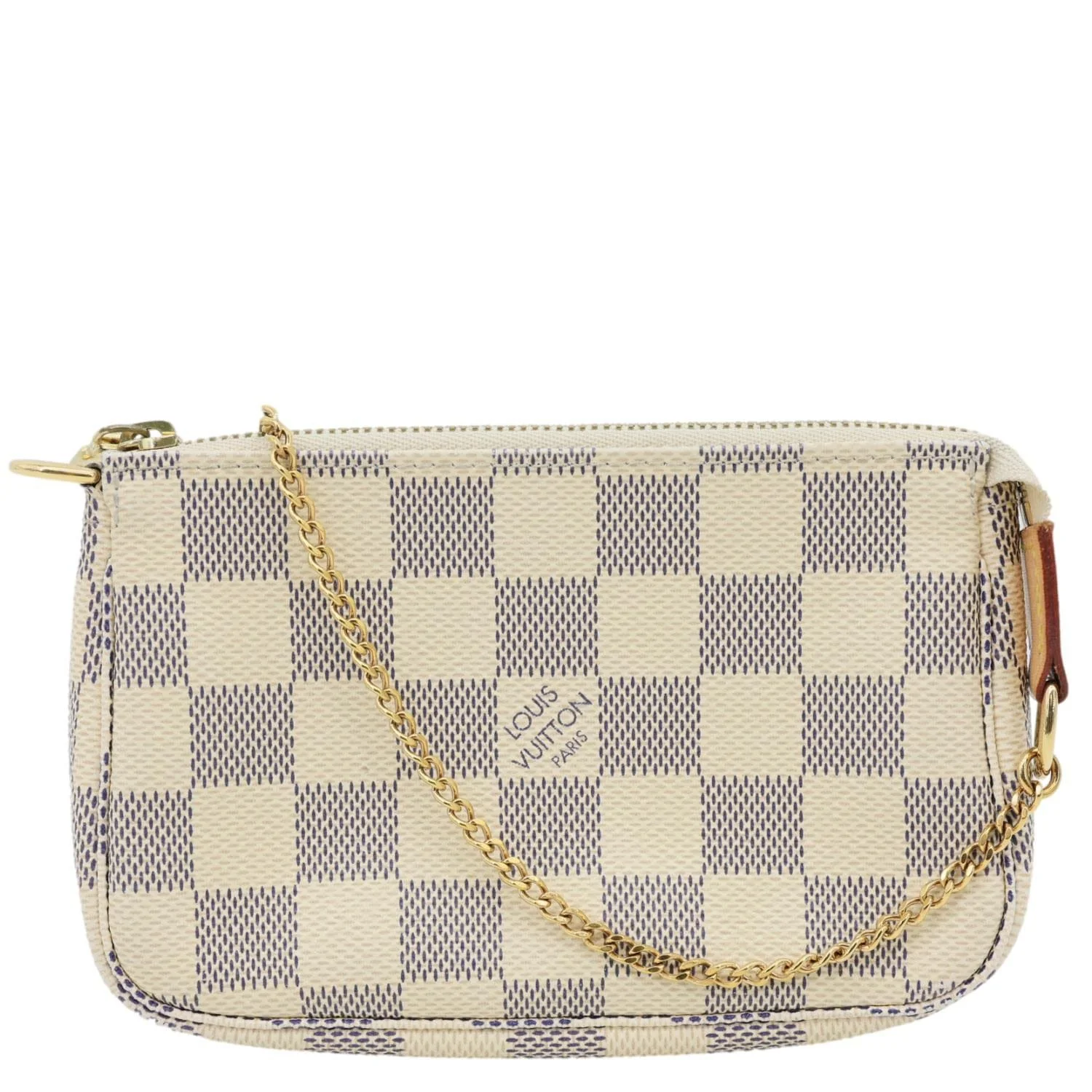 LOUIS VUITTON Pochette Accessoires Mini Damier Azur Pouch White