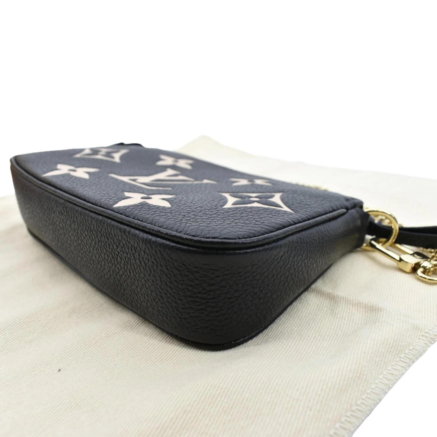 LOUIS VUITTON Mini Pochette Bicolor Monogram Empreinte Accessoires Pouch Black - Image 7
