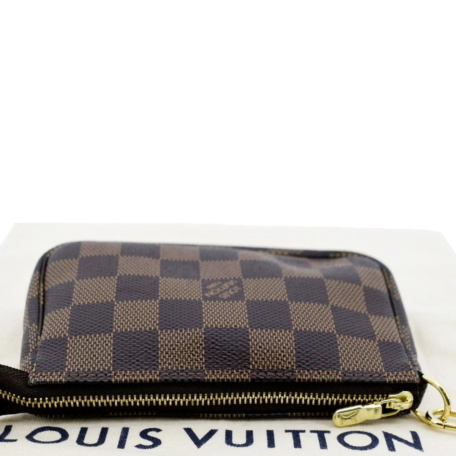 LOUIS VUITTON Mini Pochette Damier Ebene Accessoires Pouch Brown - Image 4