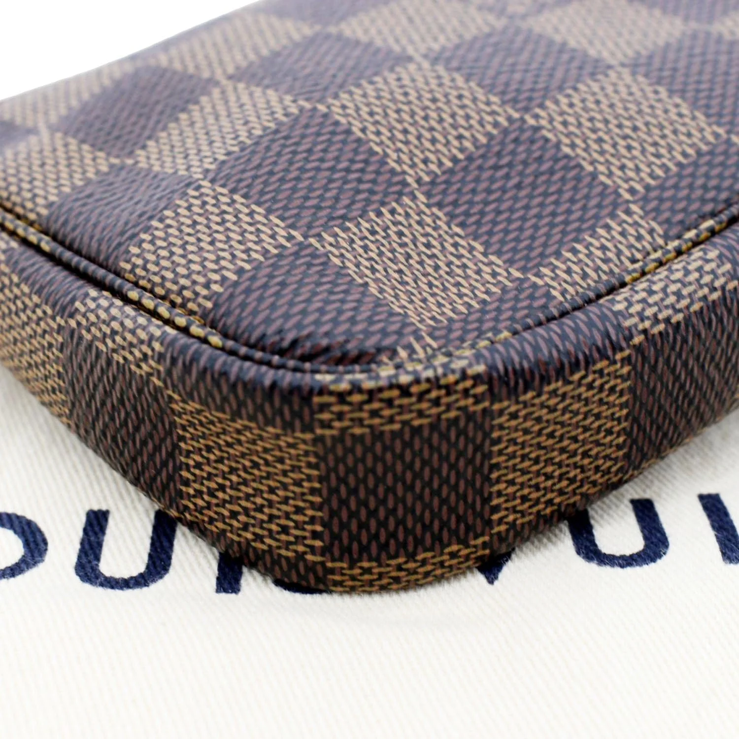 LOUIS VUITTON Mini Pochette Damier Ebene Accessoires Pouch Brown - Image 9