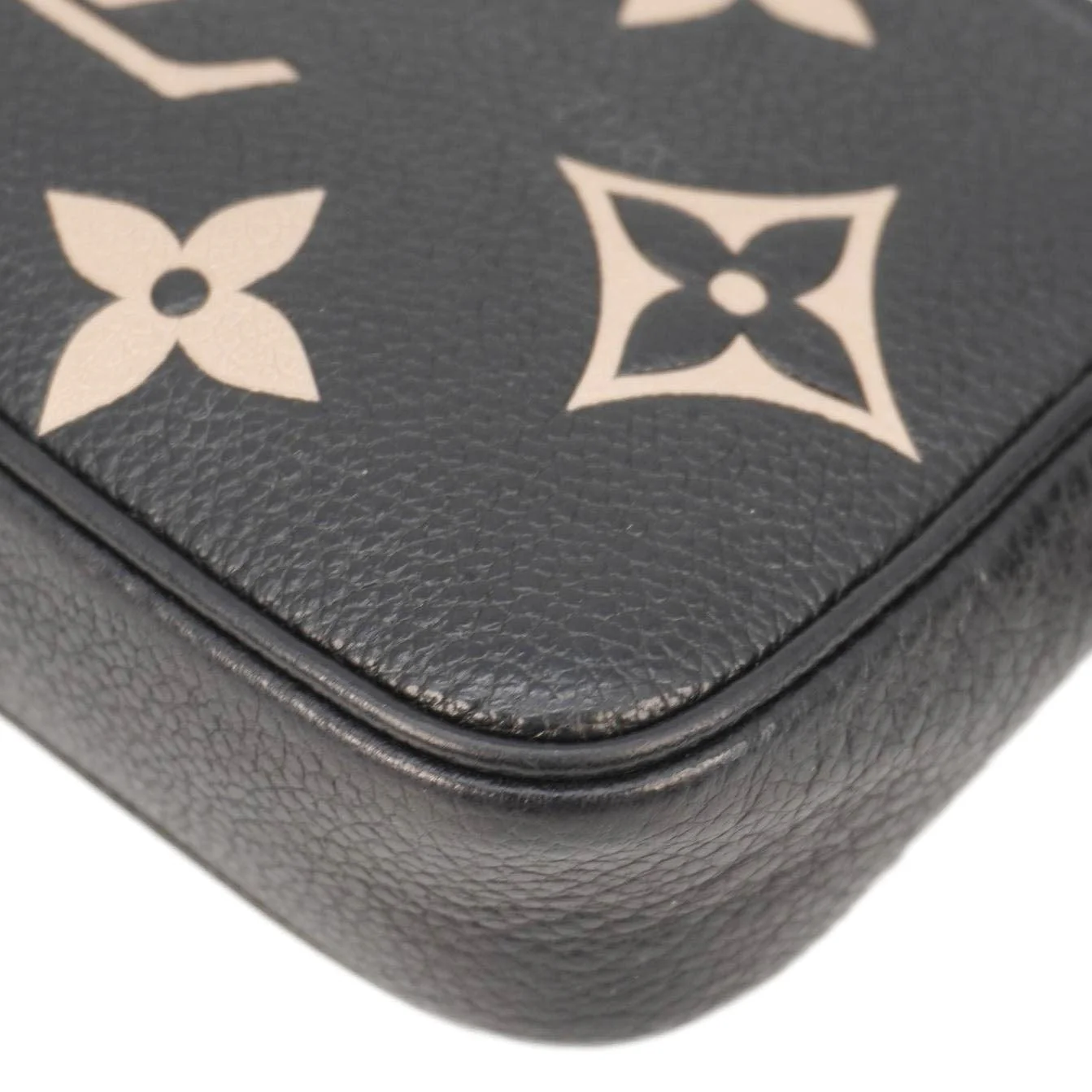 LOUIS VUITTON Mini Pochette Bicolor Monogram Empreinte Accessoires Pouch Black - Image 8
