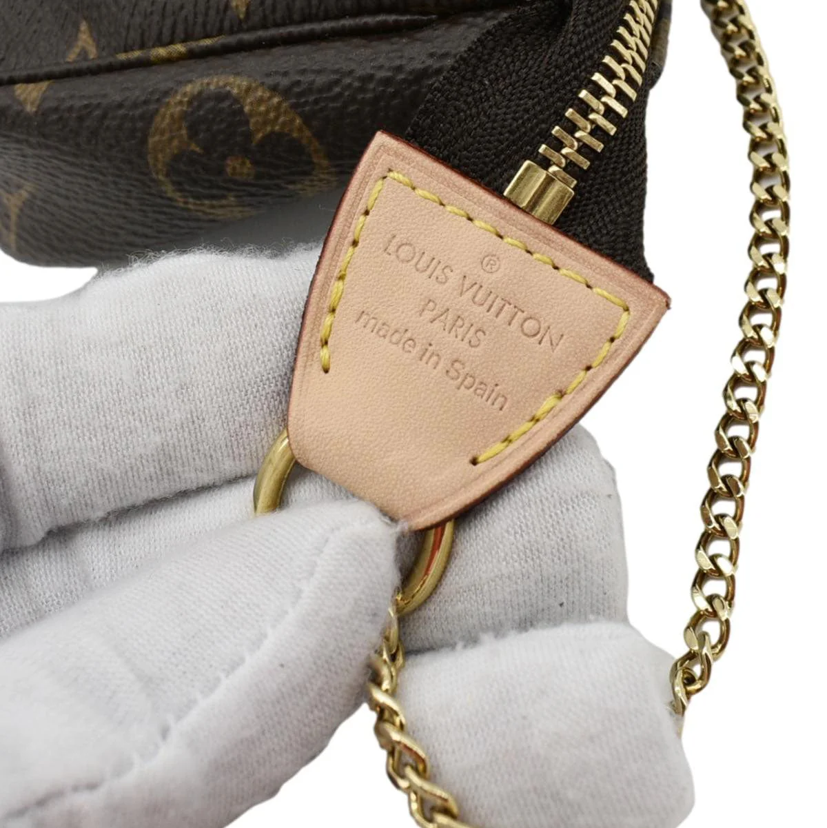 LOUIS VUITTON  Mini Pochette Monogram Canvas Accessoires Pouch Brown - Image 12