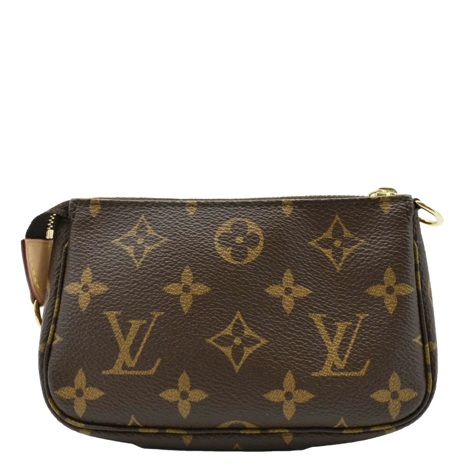 LOUIS VUITTON  Mini Pochette Monogram Canvas Accessoires Pouch Brown - Image 3