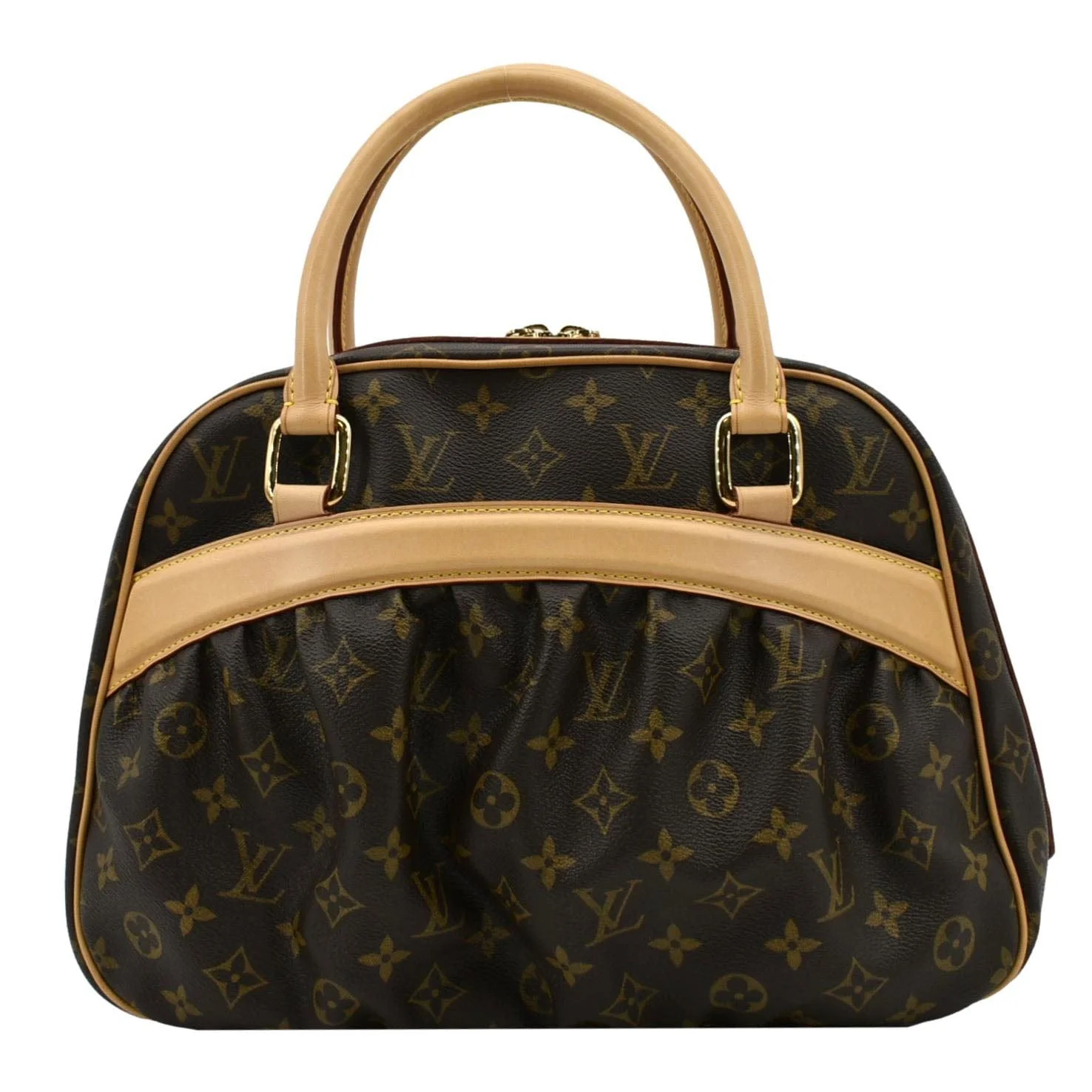 LOUIS VUITTON Mizi Vienna Monogram Canvas Satchel Bag Brown - Image 3