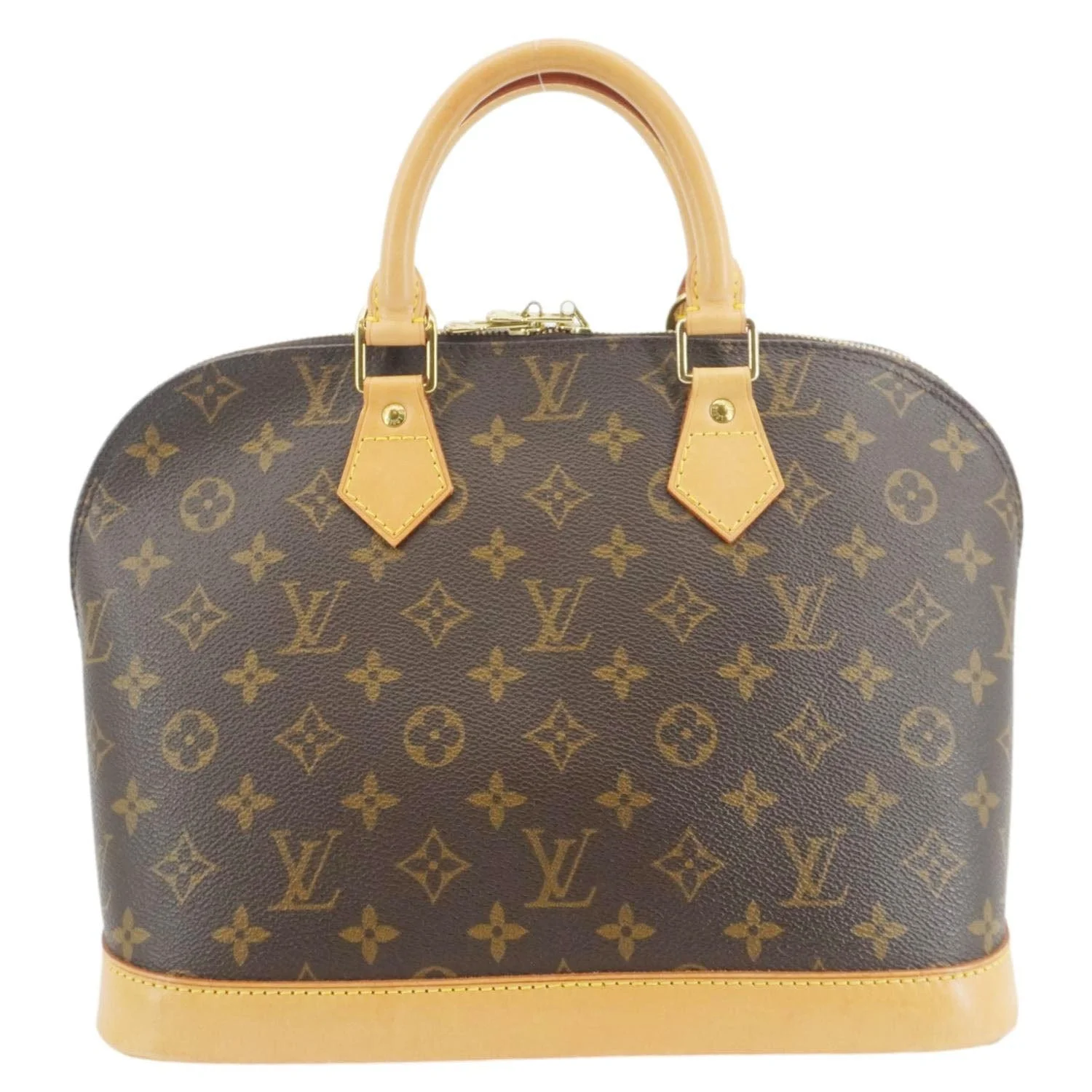 LOUIS VUITTON Alma PM Monogram Canvas Satchel Bag Brown - Image 3