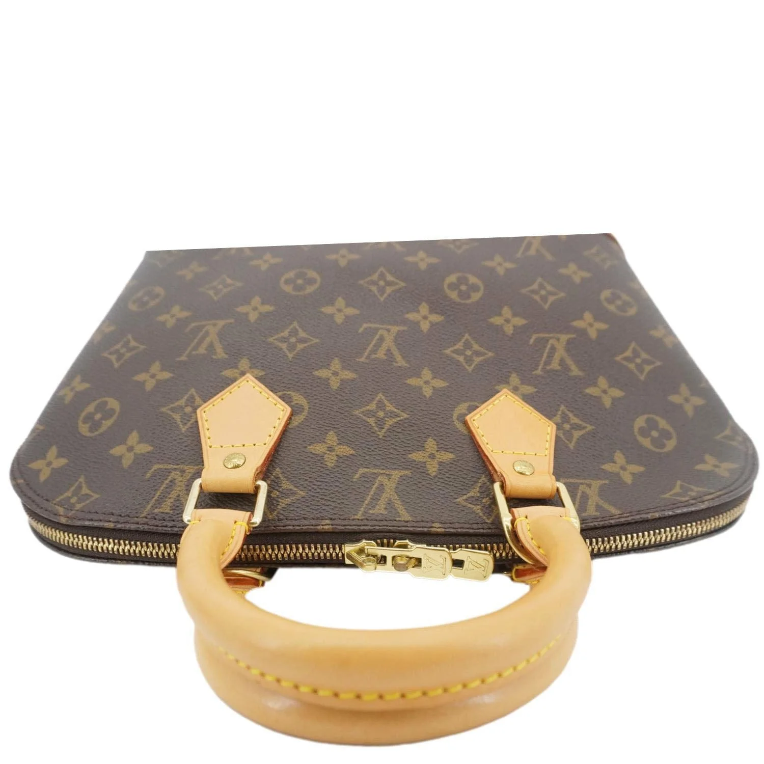 LOUIS VUITTON Alma PM Monogram Canvas Satchel Bag Brown - Image 8