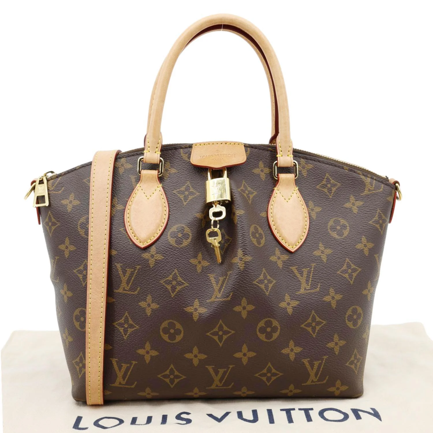 LOUIS VUITTON Boetie MM Monogram Canvas Zipped Tote Bag Brown - Image 3