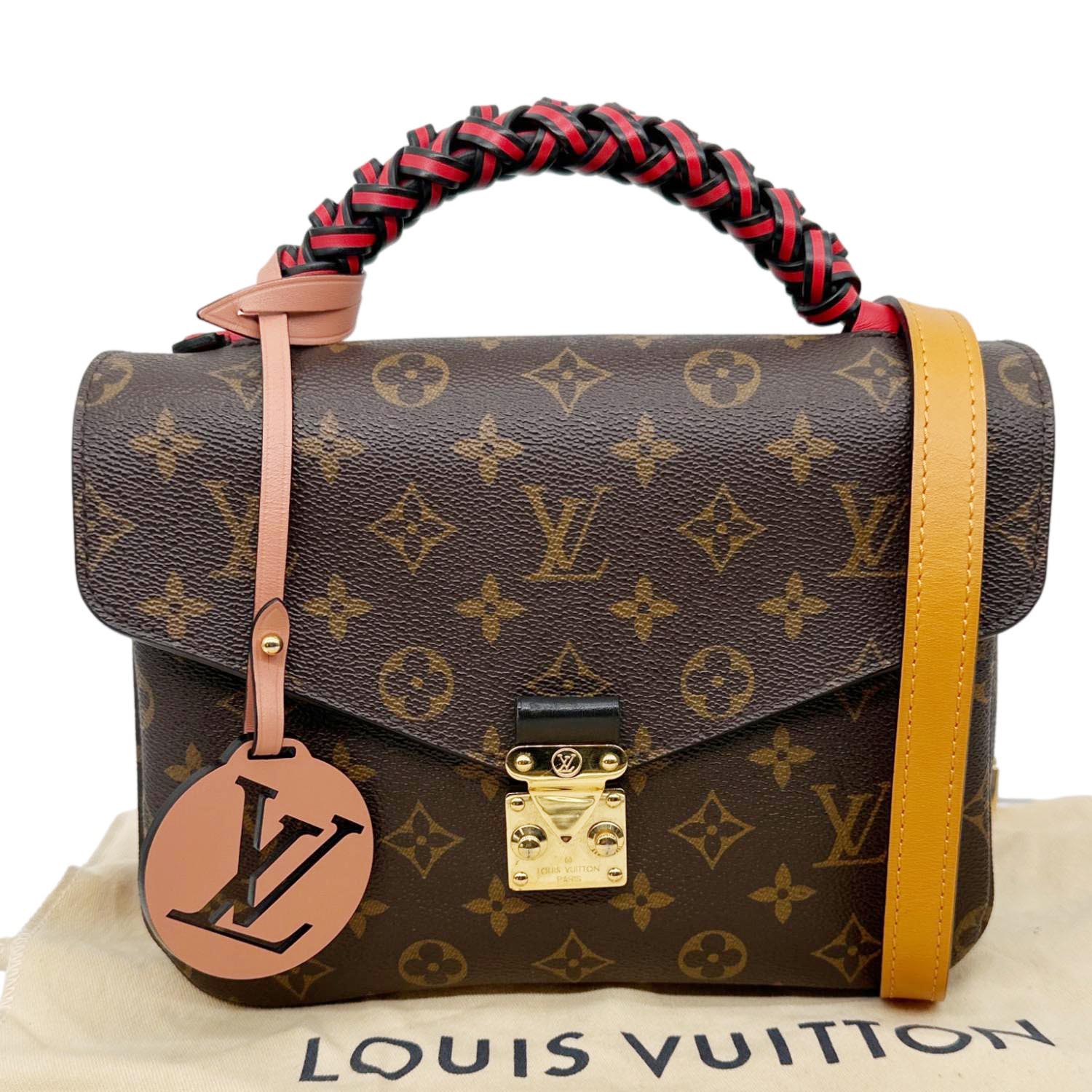 LOUIS VUITTON Metis Pochette Braided Handle Monogram Canvas Crossbody Bag Brown - Image 3