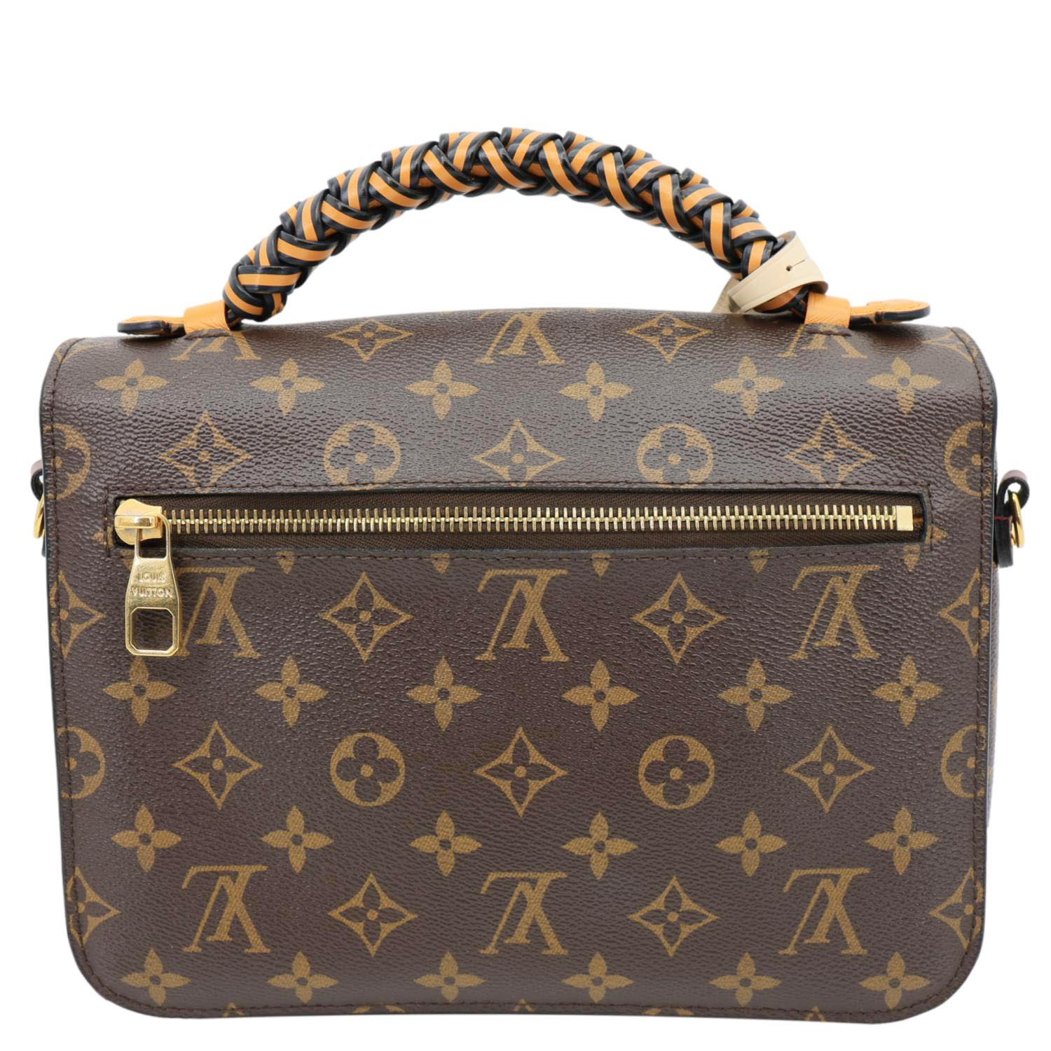 LOUIS VUITTON Braided Metis Pochette Monogram Canvas Crossbody Bag Brown - Image 3
