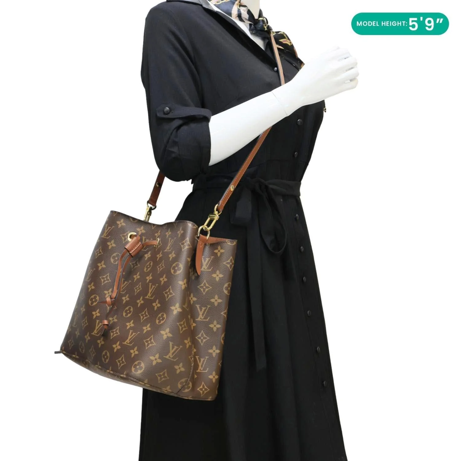 LOUIS VUITTON Neonoe MM Monogram Canvas Shoulder Bag Brown - Image 2
