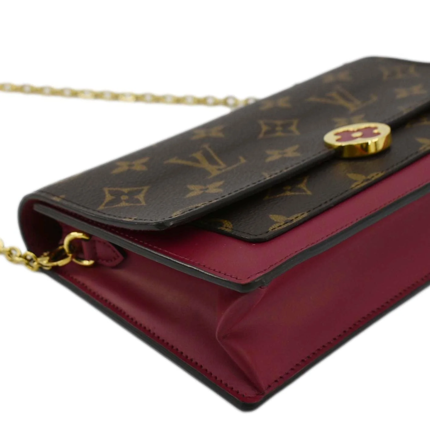 LOUIS VUITTON Flore Monogram Canvas Chain Wallet Fuchsia - Image 10
