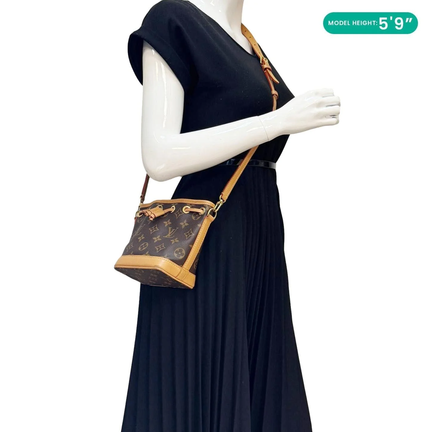 LOUIS VUITTON Nano Noe Monogram Canvas Crossbody Bag Brown - Image 2