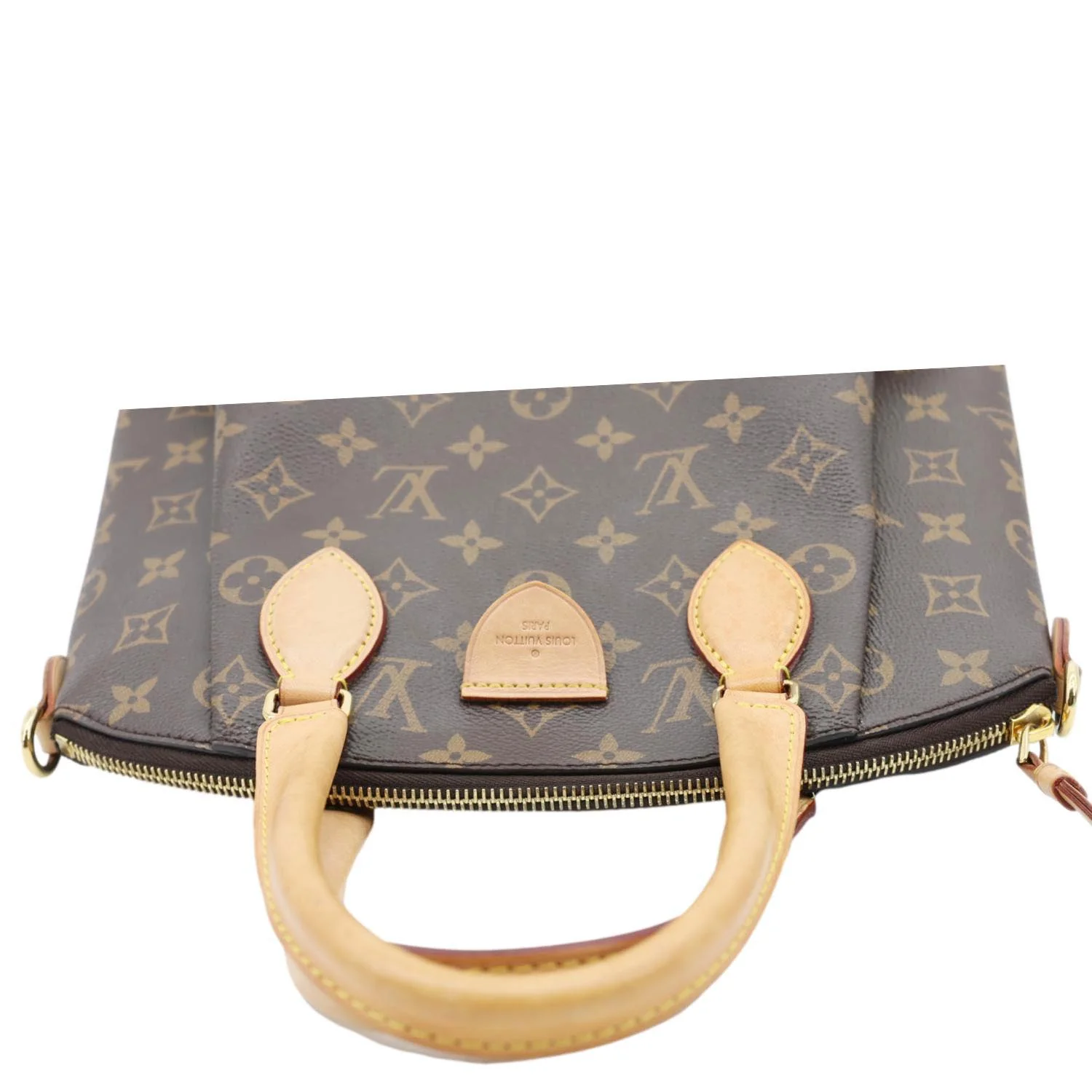 LOUIS VUITTON Rivoli PM Monogram Canvas Satchel Bag Brown - Image 4