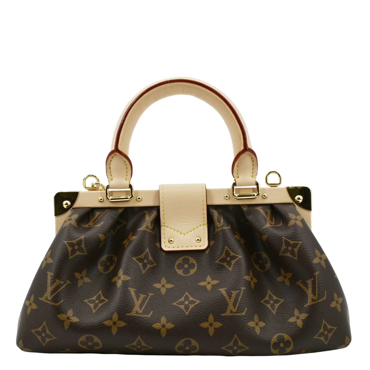 LOUIS VUITTON Monogram Canvas Clutch Shoulder Bag Brown - Image 4