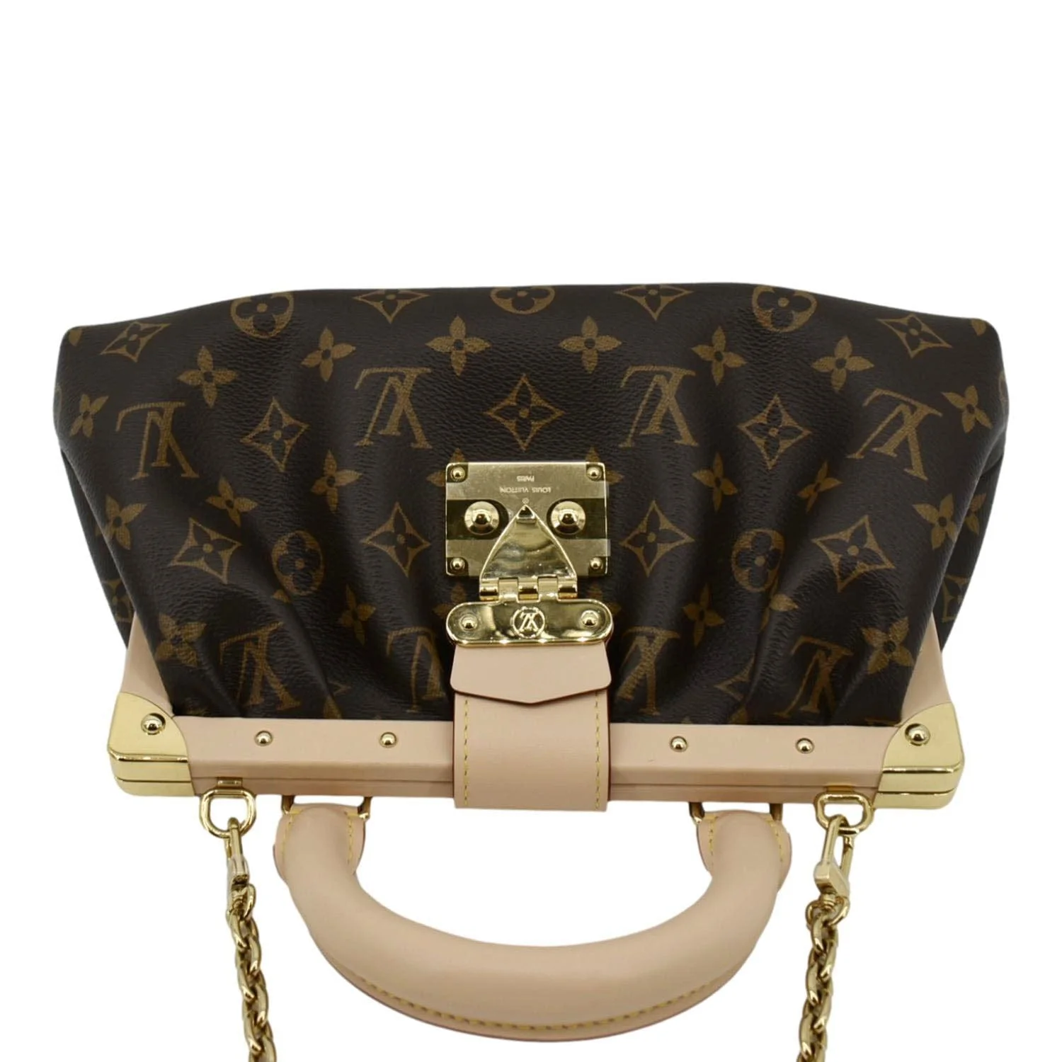 LOUIS VUITTON Monogram Canvas Clutch Shoulder Bag Brown - Image 5