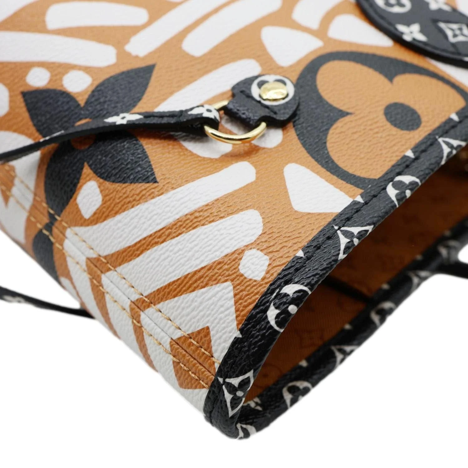 LOUIS VUITTON Neverfull Crafty MM Monogram Giant Canvas Tote Bag Caramel - Image 6